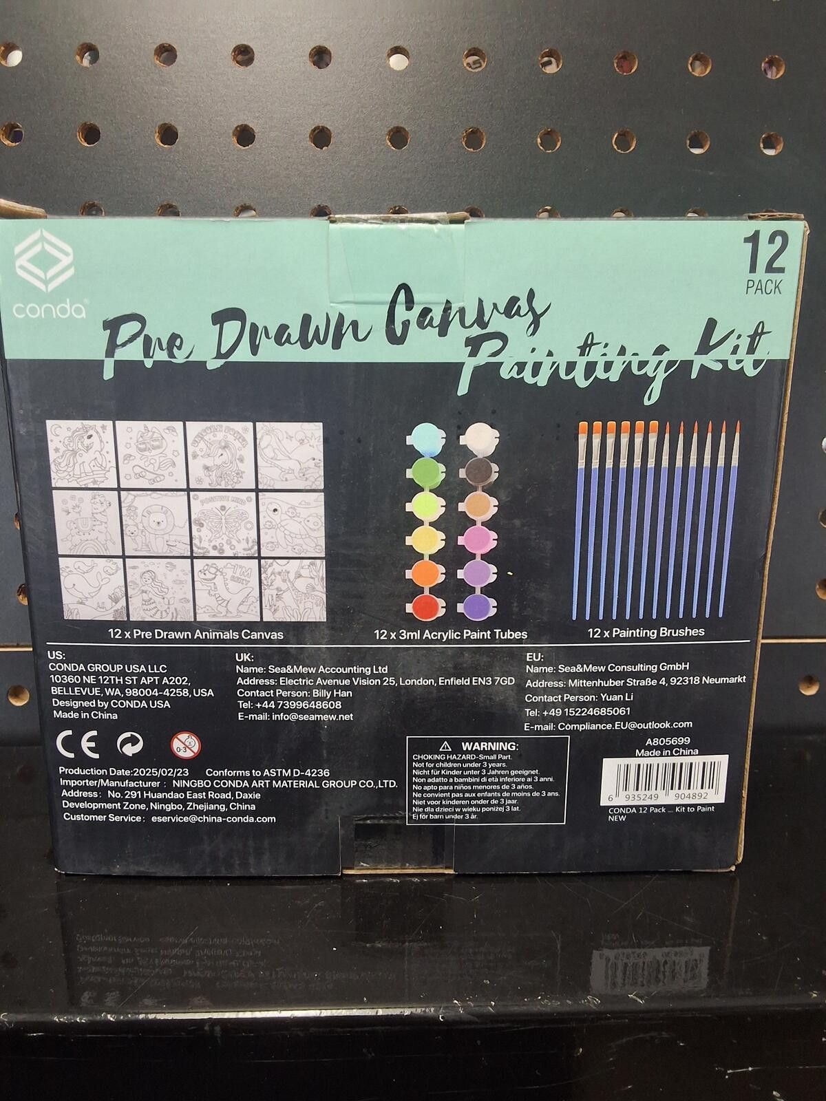 Jasper Conran Conda Pre Drawn Canvas Painting Kit - 12 Pack Fun Art Set Size ONE SIZE - 2 Thumbnail
