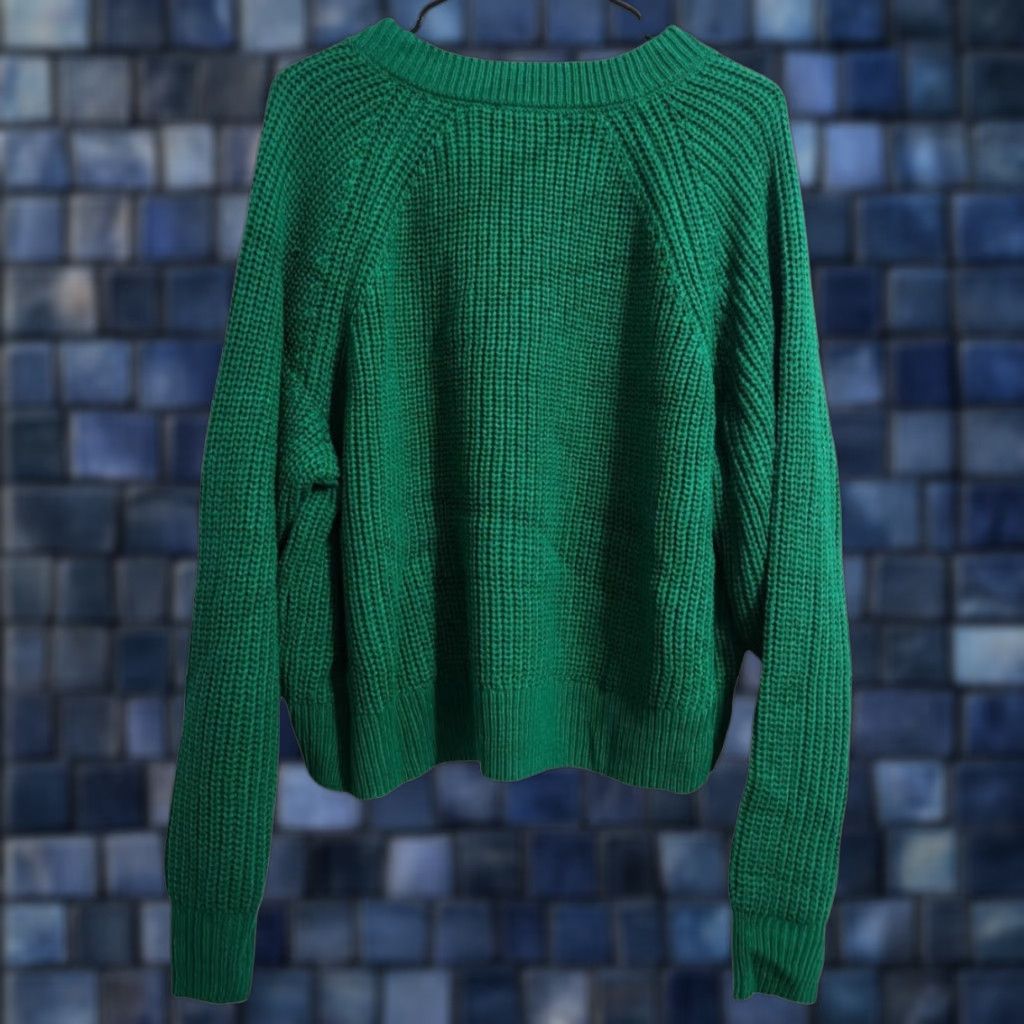 Vintage New York & Company Womens L Sweater V-Neck Pullover Acrylic Green Size L / US 10 / IT 46 - 1 Thumbnail