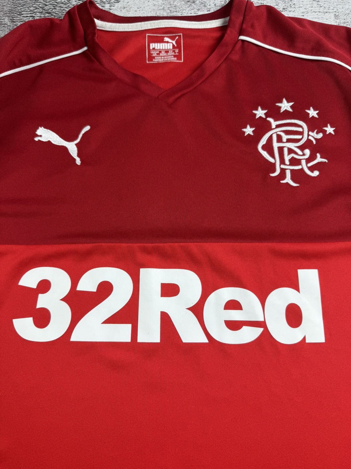 Puma Rangers Glasgow 2016/2017 Red Home Puma Soccer Football T Shirt Jersey Kit Size US L / EU 52-54 / 3 - 10 Thumbnail