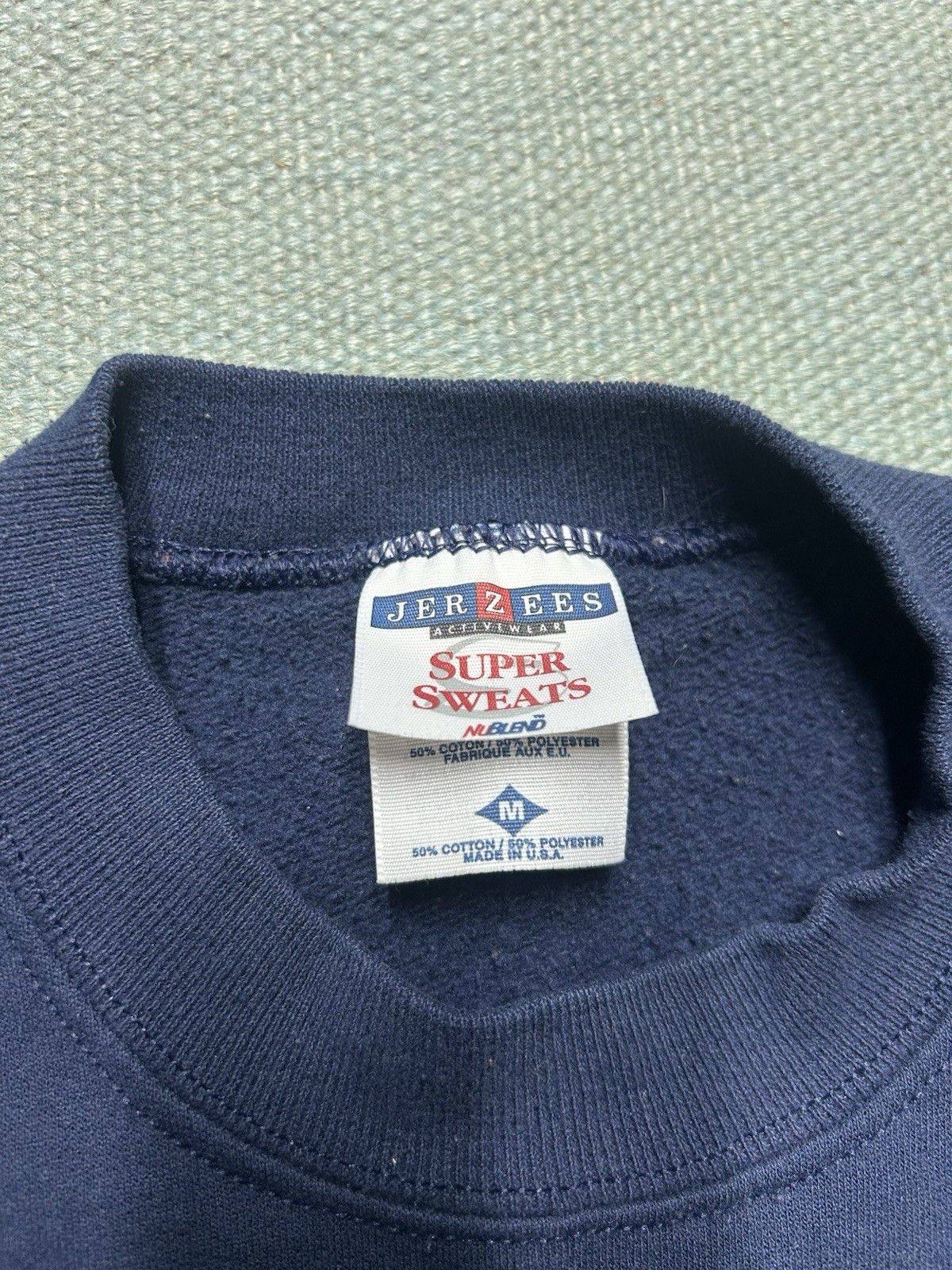 Vintage Vtg crewnec sweatshirt blank navy blue Jerzees super sweat m Size US M / EU 48-50 / 2 - 4 Thumbnail