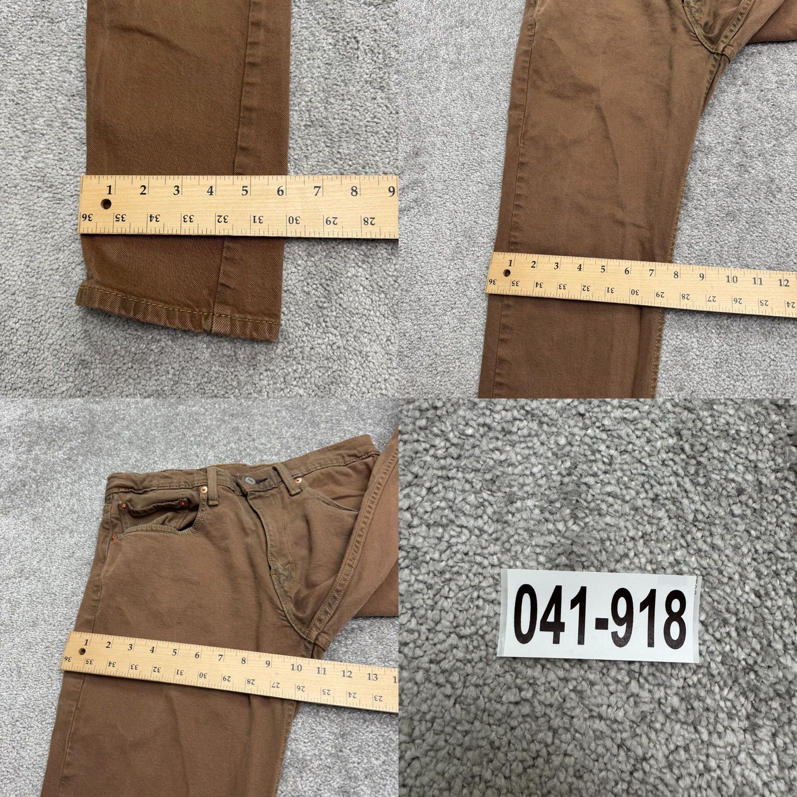 Levi's Levi's Slim Taper Jeans Mens 34x32 Brown Cotton Denim 5-Pocket Logo USA 500 Series Anthony? Size US 34 / EU 50 - 10 Thumbnail