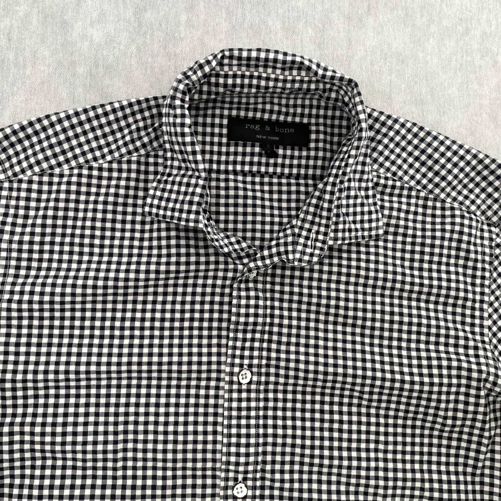 Rag & Bone RAG & BONE Shirt Adult Small Black White Check Button Up Long Sleeve Cotton Mens S Size US S / EU 44-46 / 1 - 3 Thumbnail