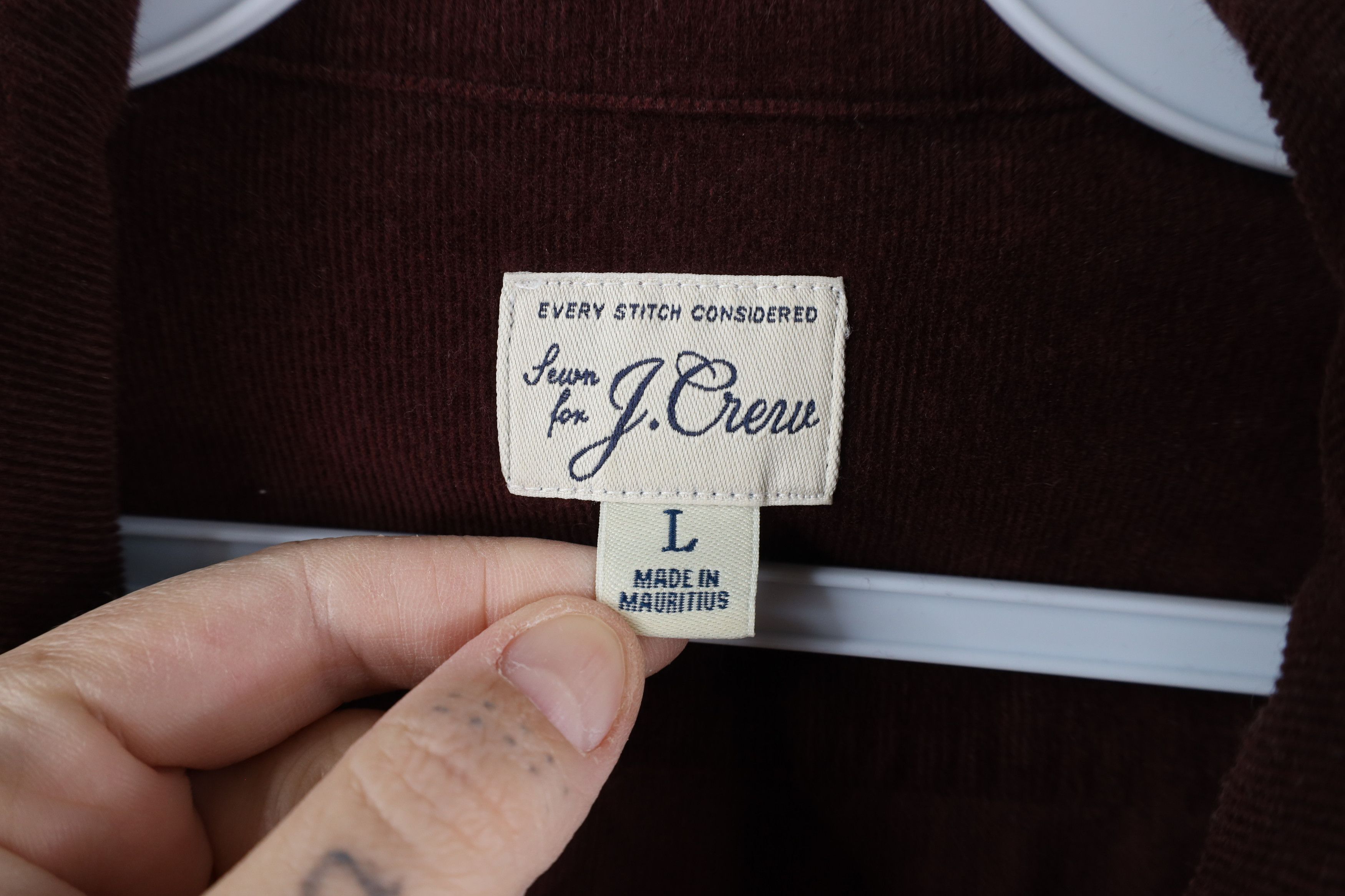 J.Crew × Vintage J Crew Collar Corduroy Double Pocket Button Shirt Burgundy Size US L / EU 52-54 / 3 - 4 Thumbnail