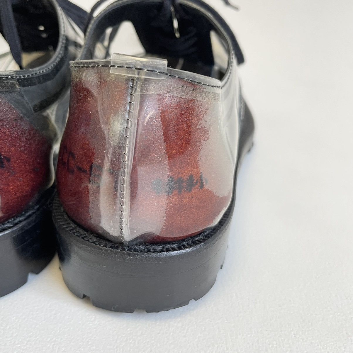 Comme des Garcons A/W 2002 Square Toe PVC Oxford Shoes Size US 8 / IT 38 - 12 Thumbnail