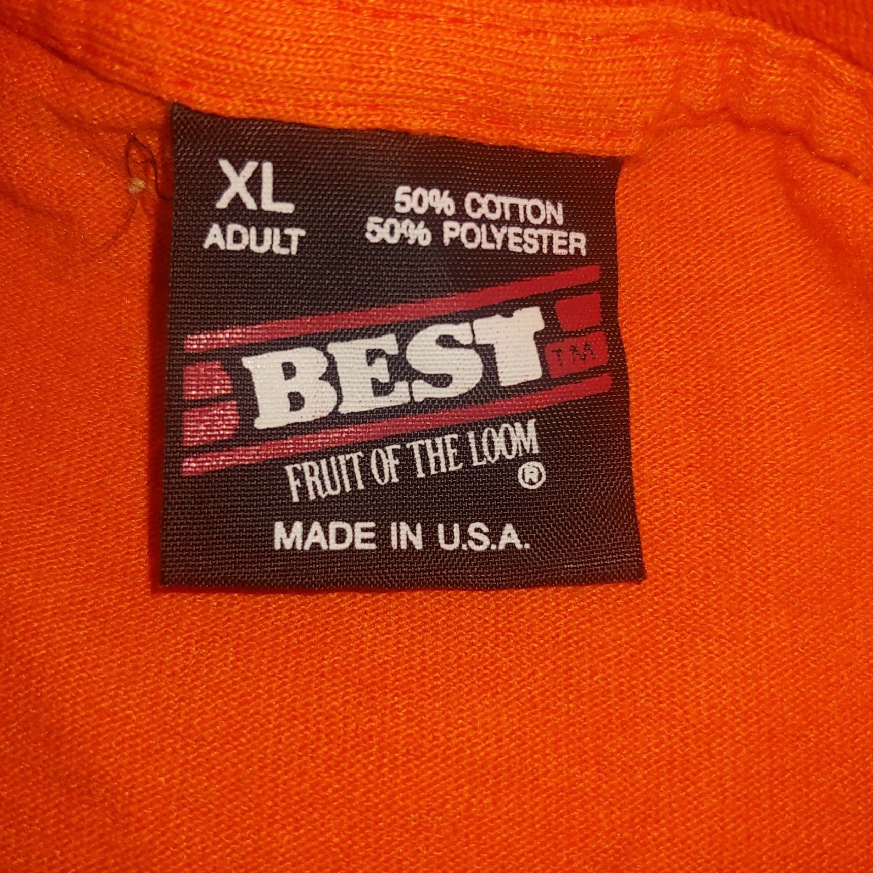 Fruit Of The Loom VINTAGE Fruit of the Loom Best T-Shirt XL Orange Halloween Single Stitch Crew Neck Short Sleeve Men Brown's Berry/Pumpkin Patch Fall Harvest Farm 1991 Size US XL / EU 56 / 4 - 5 Thumbnail