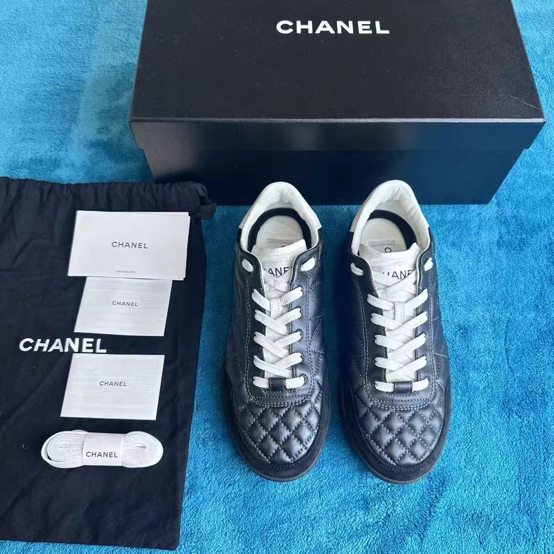 Chanel Chanel 25S Black German Trainer Women's 35.5 10min wear box Size US 4.5 / IT 34.5 - 1 Thumbnail