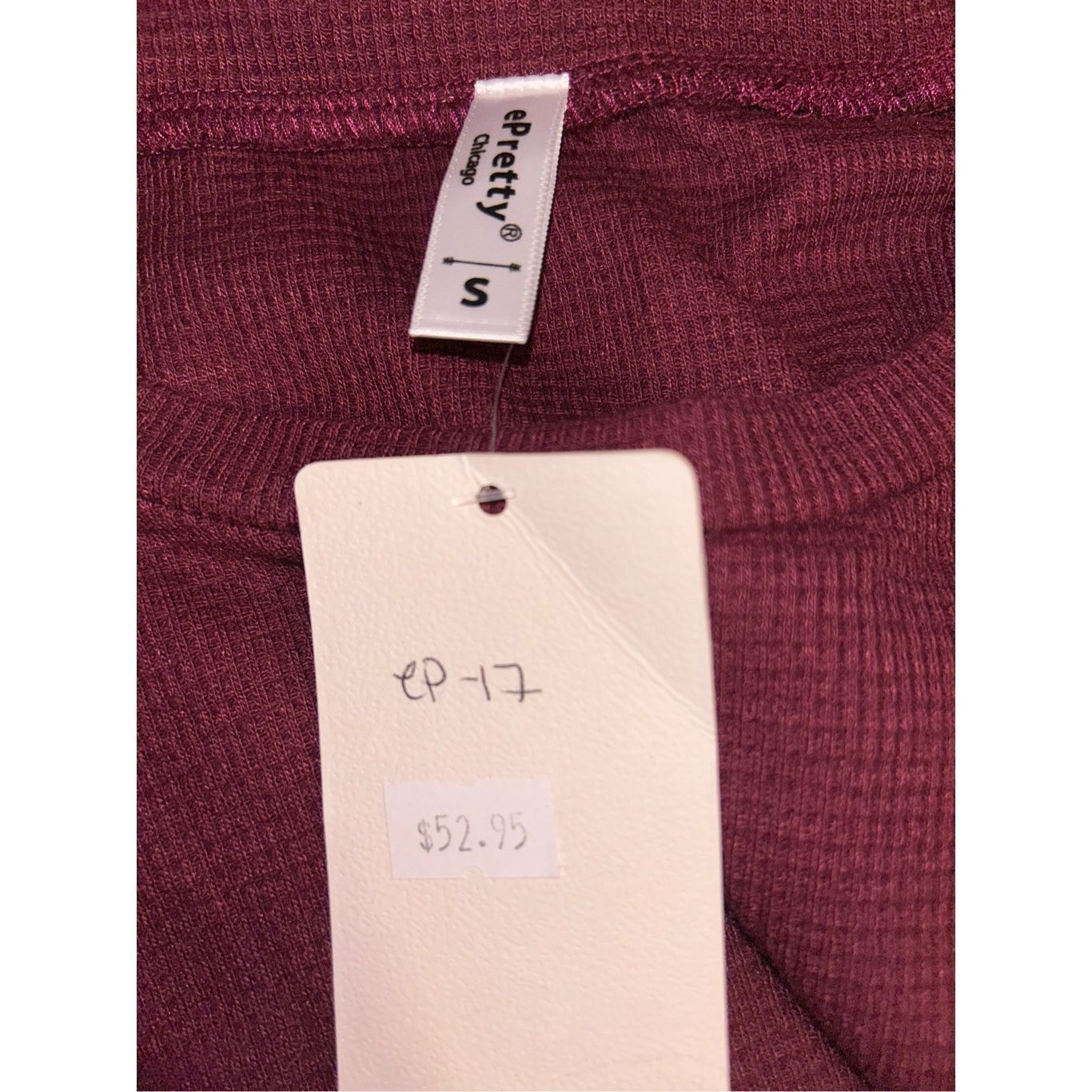Other NWT ePretty Maroon Long Sleeve Thermal Top Women's Size Smal Size S / US 4 / IT 40 - 3 Thumbnail