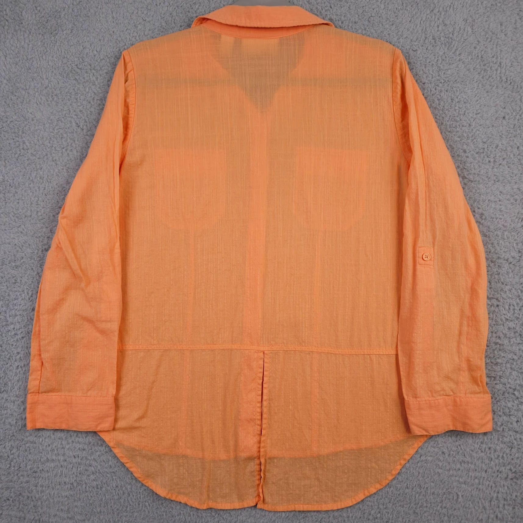 Vintage Chicos Shirt Womens 1 US Medium Orange Button Up Roll Tab Sleeve Shirttail Hem Shirt Womens M Orange Button-Up Roll Tab Sleeve Shirttail Hem Size M / US 6-8 / IT 42-44 - 2 Thumbnail