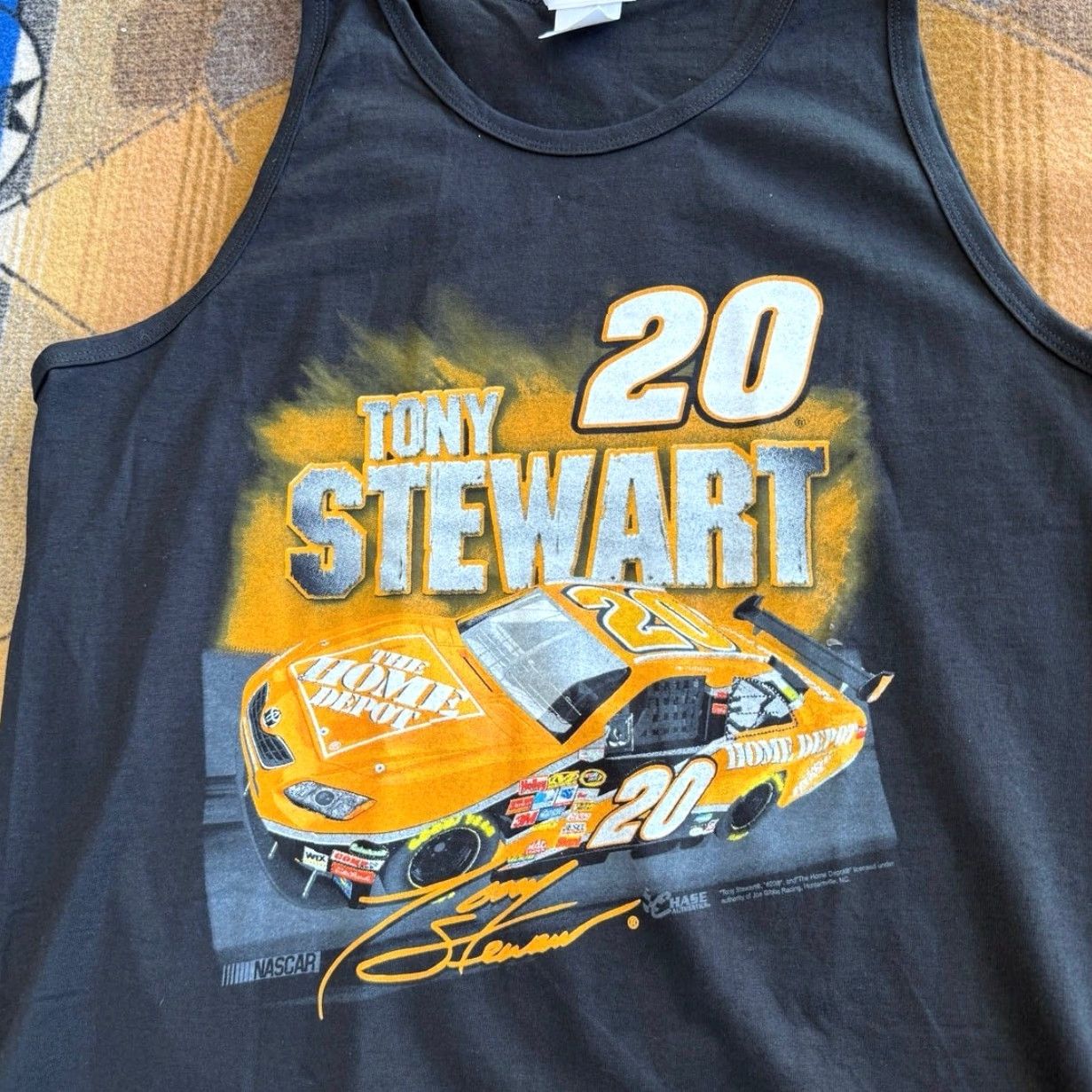 Chase Authentics VINTAGE Tony Stewart Home Depot NASCAR Tank Top Shirt L Men Black 90s Cars Sports Shirt Mens Tank Top Size US L / EU 52-54 / 3 - 4 Thumbnail
