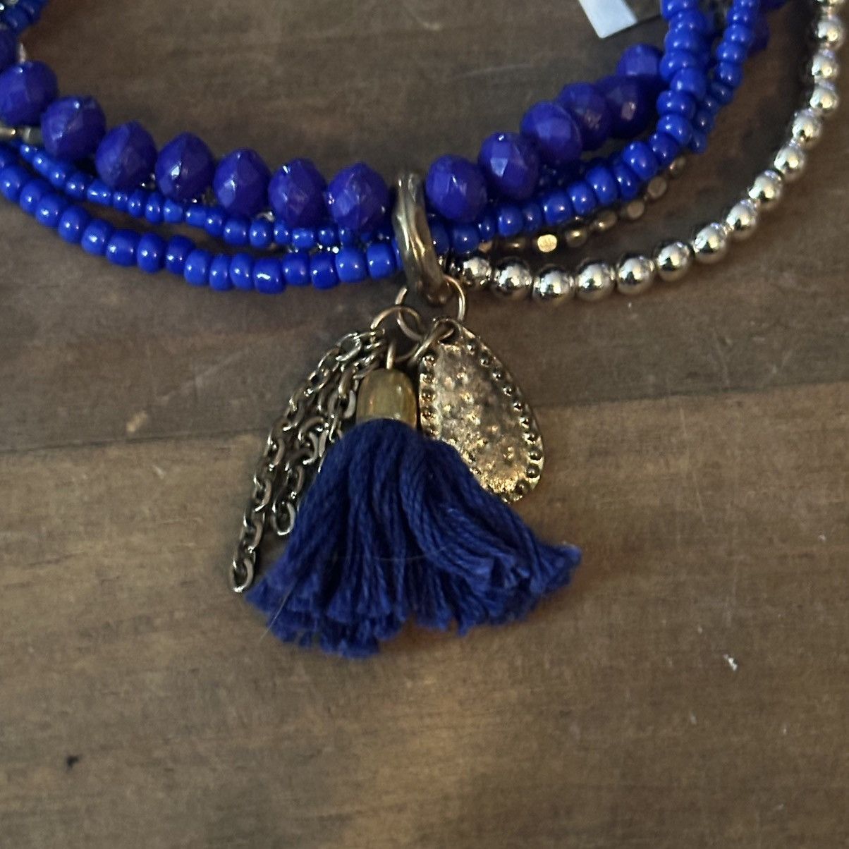 Other Multi strand blue and gold bead stretch bracelet Size ONE SIZE - 4 Thumbnail