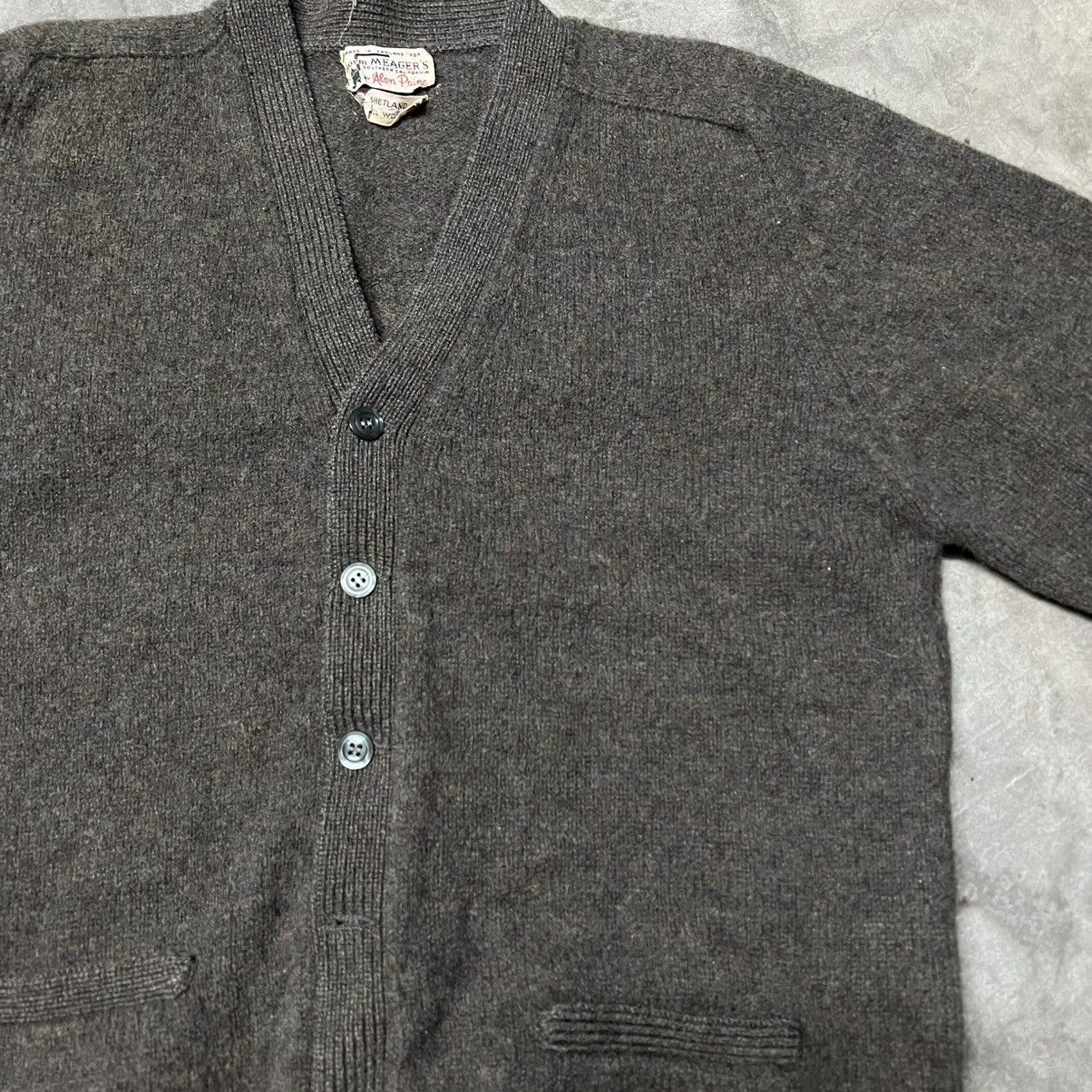 Polo Ralph Lauren × Vintage Vtg 60’s Norm Meagers by Alan Paine 🏴󠁧󠁢󠁥󠁮󠁧󠁿 Wool Cardigan Sweater Size US M / EU 48-50 / 2 - 4 Thumbnail