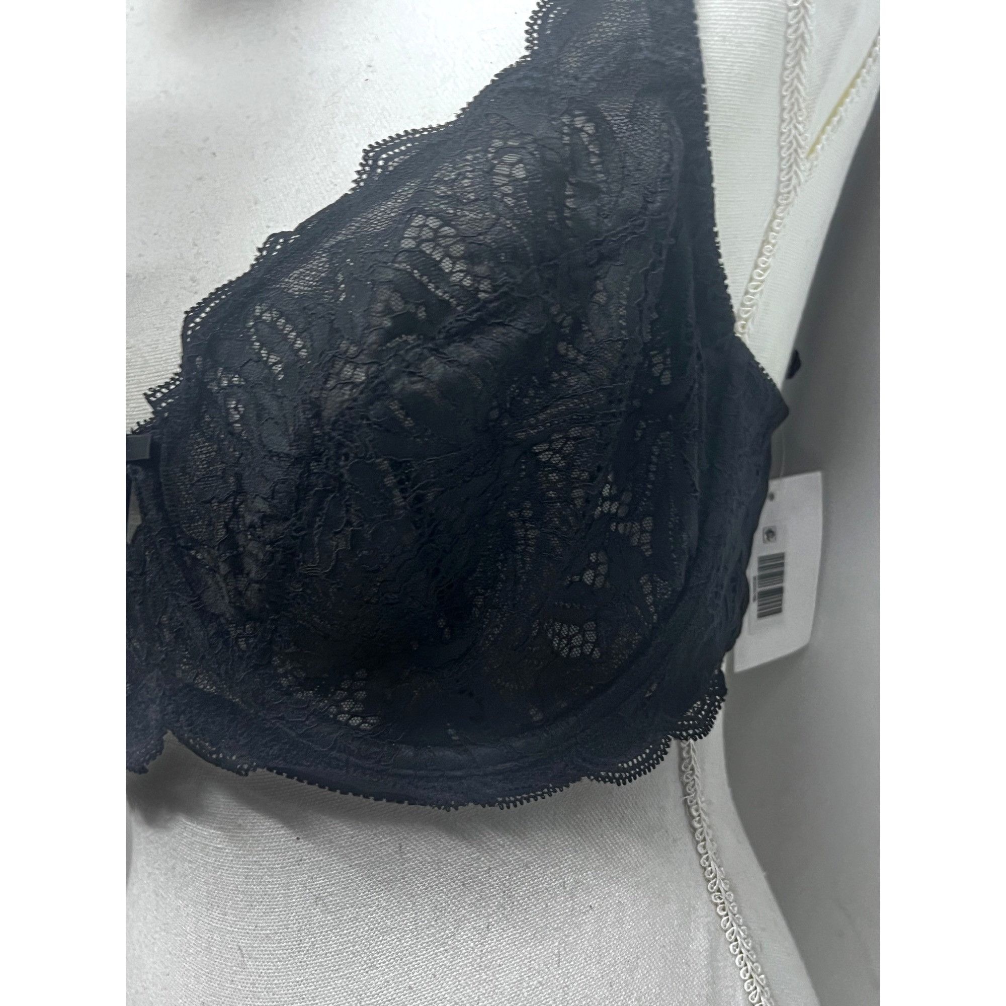 Designer Felina Black Lace Floral Underwire Balconette Bra Sz 36 DDD Size ONE SIZE - 6 Thumbnail