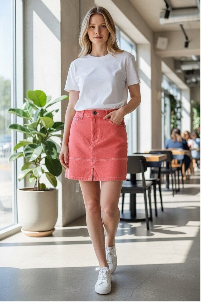 Wildfang Wildfang The Essential Denim Work Skirt Large Retails $98 Size 34" / US 12 / IT 48 - 1 Thumbnail