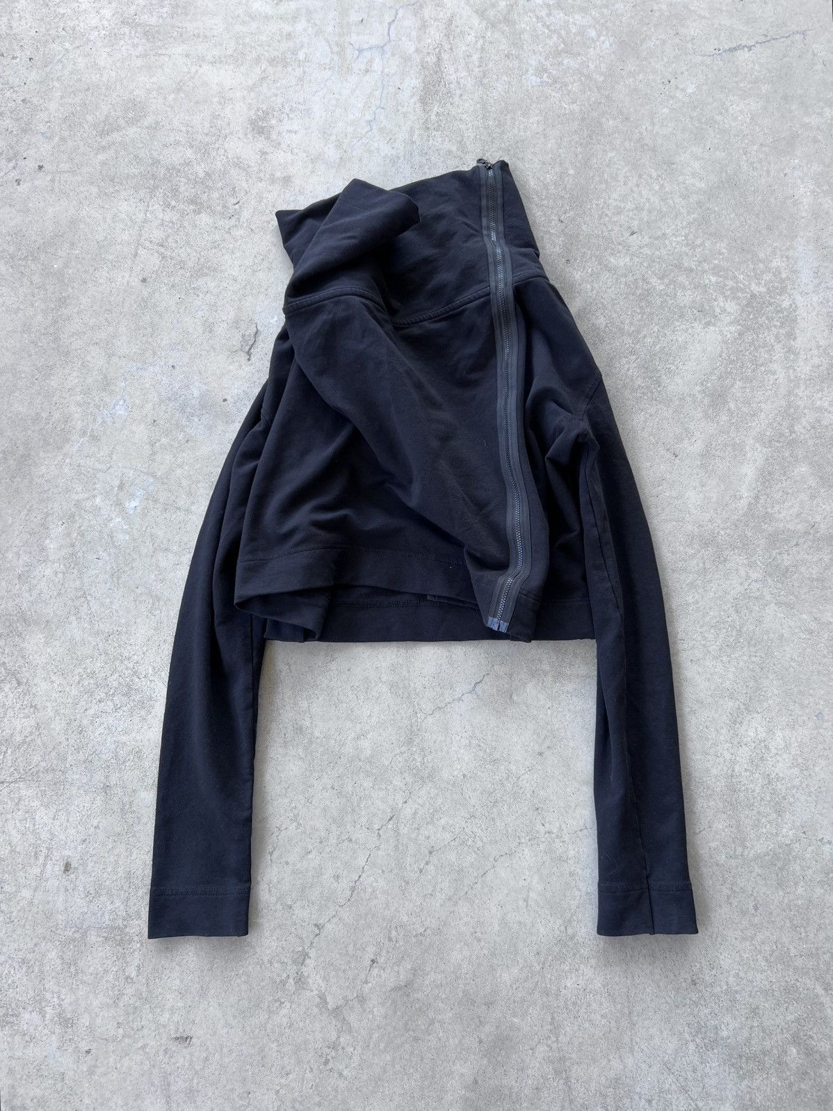 Vintage Avant Garde Cropped Asymmetrical Zip Sweatshirt Size S / US 4 / IT 40 - 3 Thumbnail