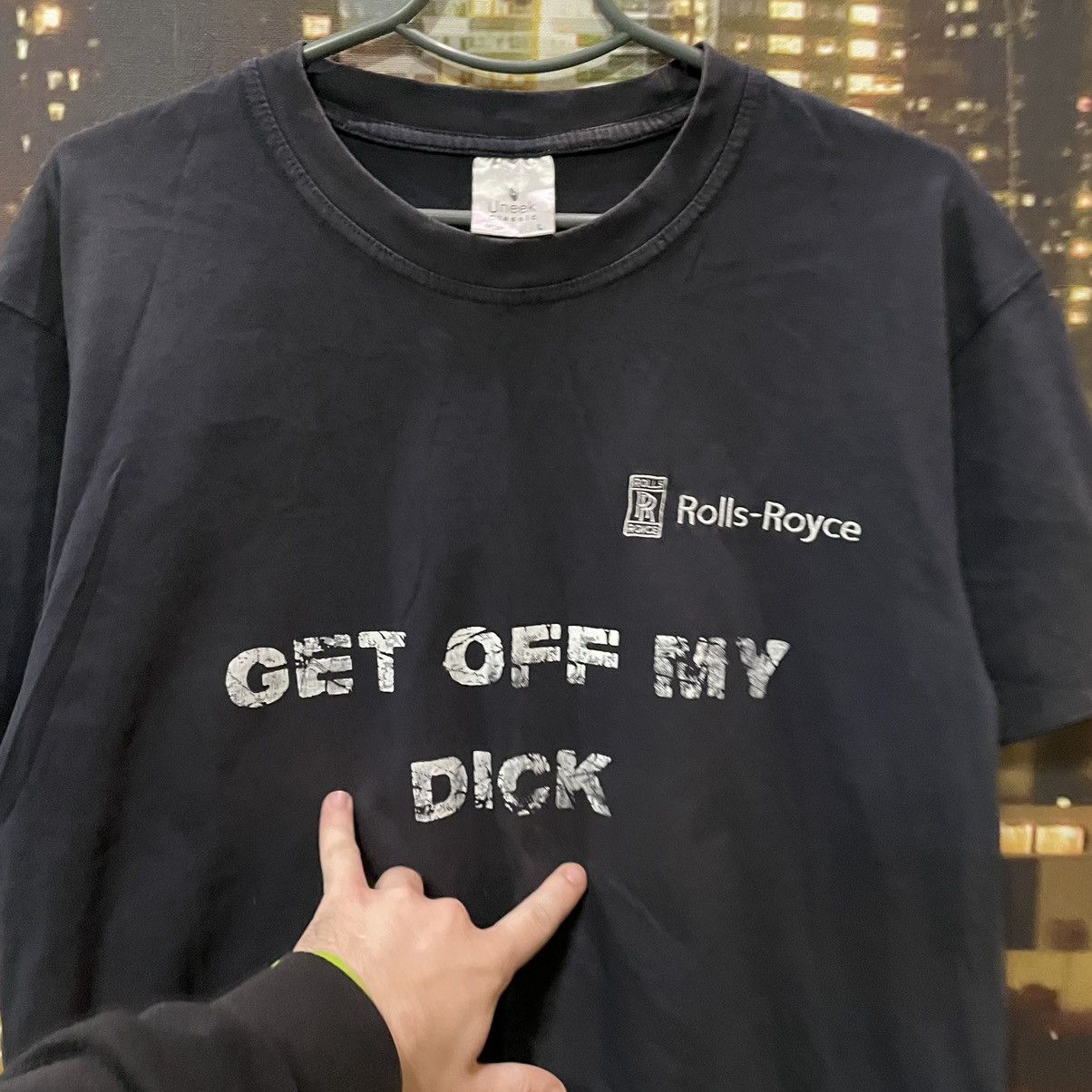 Band Tees Humor T Shirt PORN XxXROLLS ROYCE Y2K GET OFF MY Dick FUNNY Size US L / EU 52-54 / 3 - 3 Thumbnail