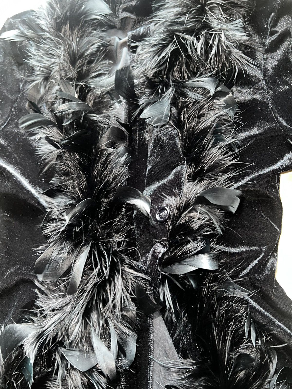 Japanese Brand Black velvet feather cardigan 🪶 Size M / US 6-8 / IT 42-44 - 12 Thumbnail