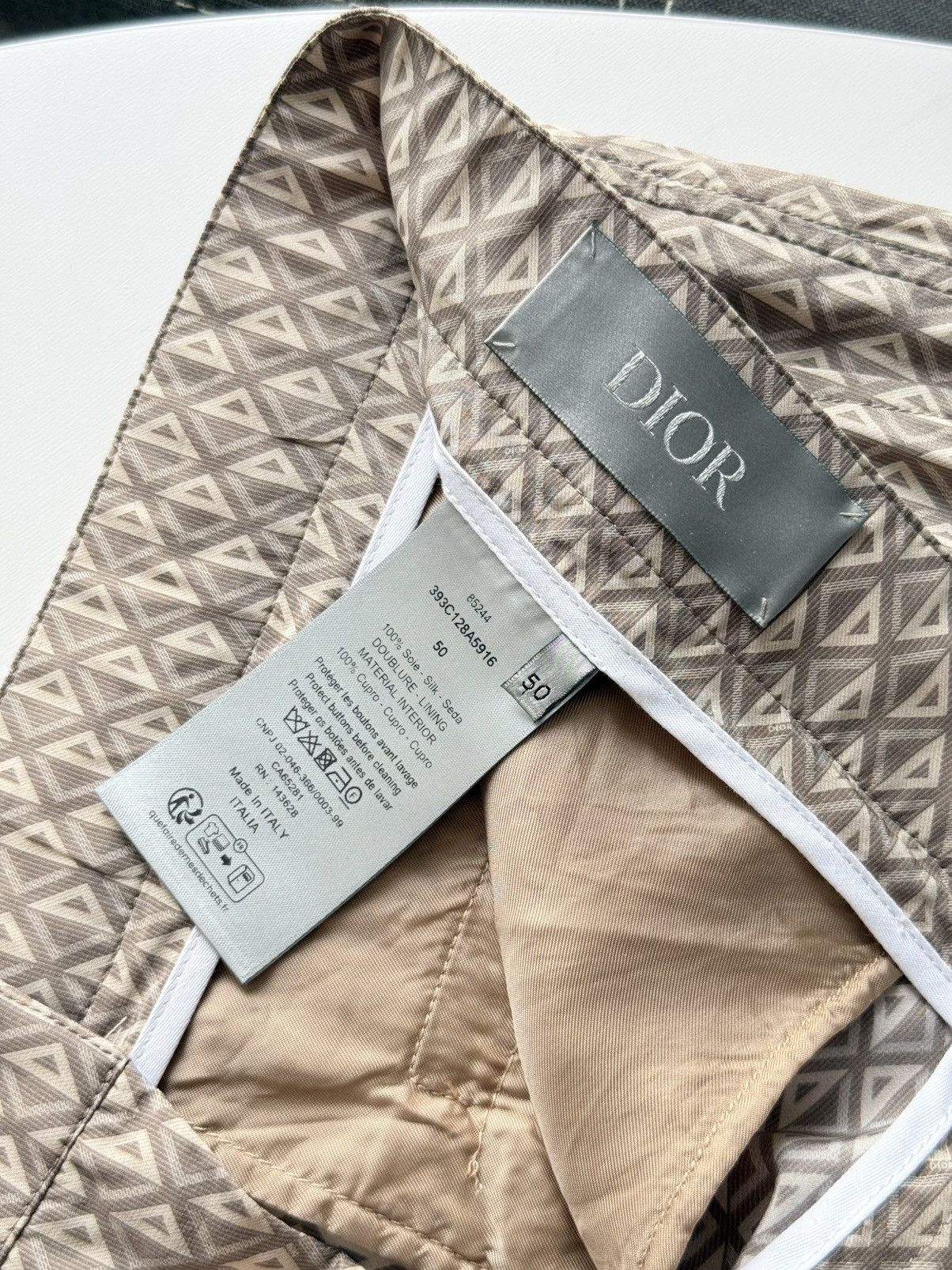 Dior Dior Oblique 100% Silk Set Monogram Beige Pants + Shirt Size US L / EU 52-54 / 3 - 13 Thumbnail