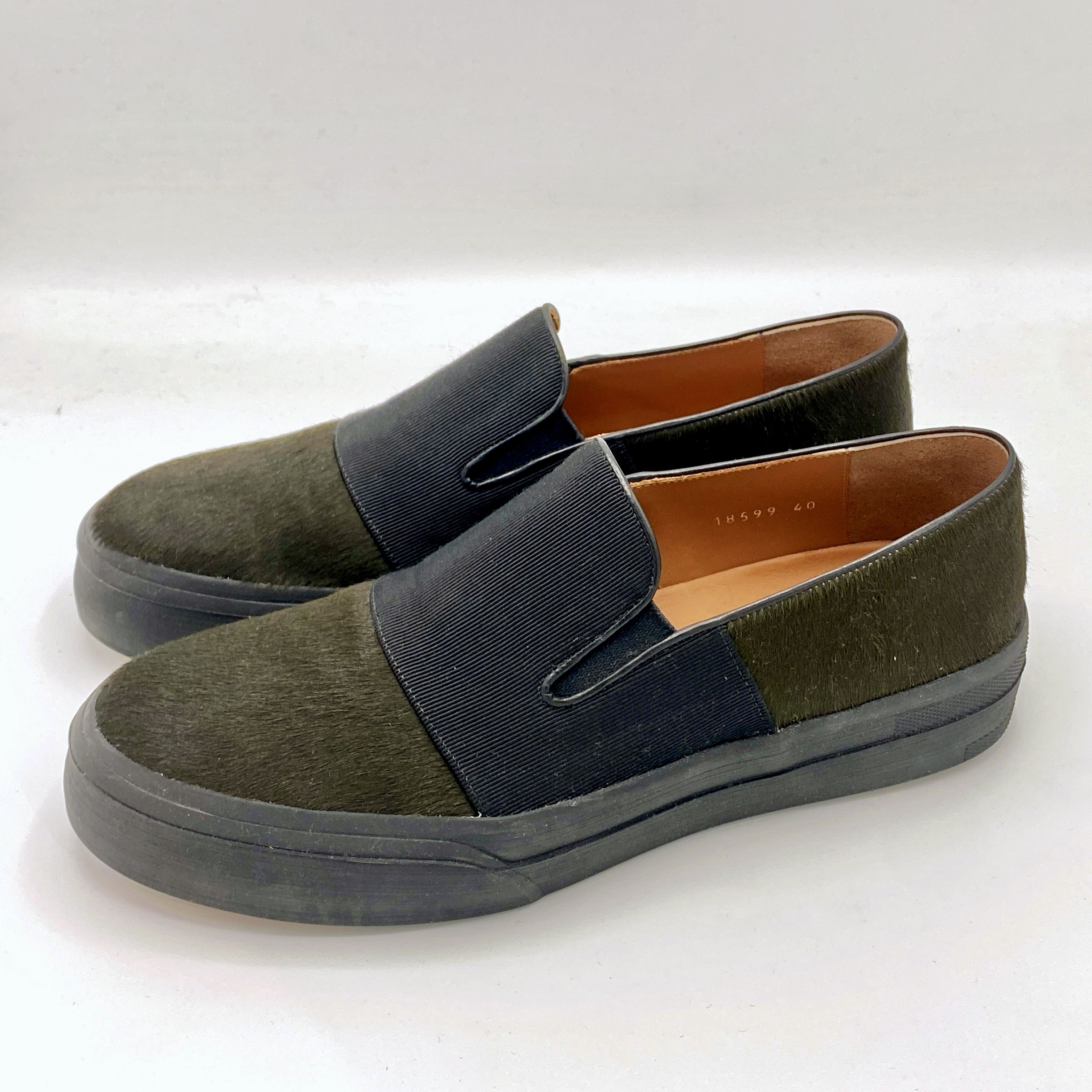 Dries Van Noten Dries Van Noten Slip Ons cowhide Green/Black EU40 Size US 10 / IT 40 - 1 Thumbnail