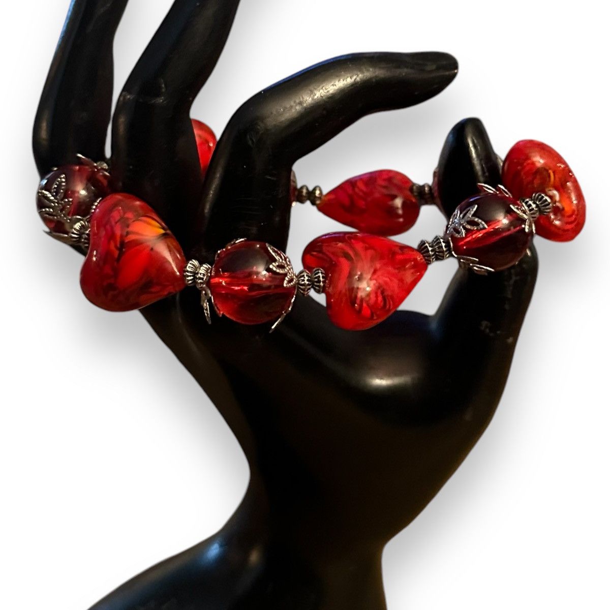 Other Red heart bead stretch bracelet Size ONE SIZE - 3 Thumbnail