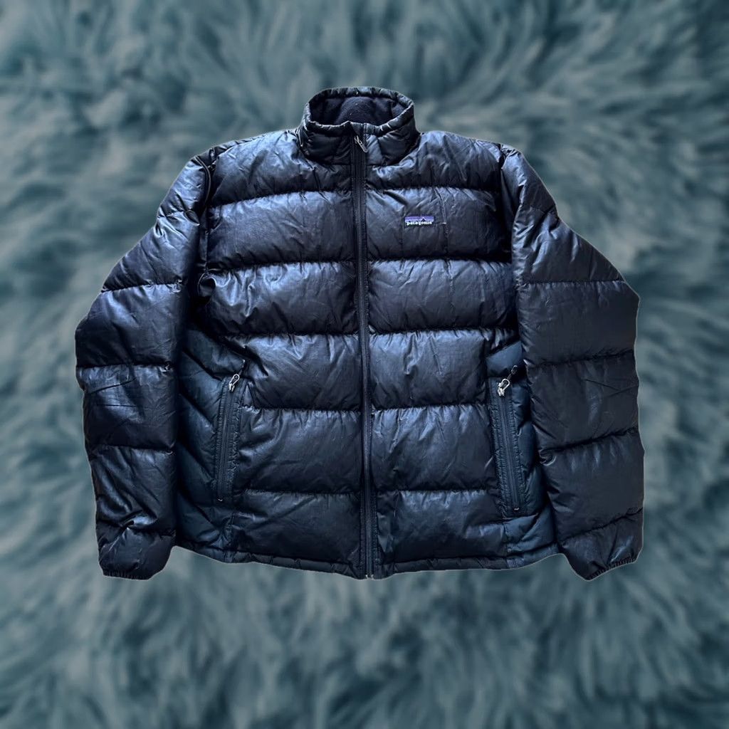 Patagonia VINTAGE Patagonia Down Sweater Puffer Jacket Zip Bomber Men Sz L Black Full Zip Goose Down 26.5” Chest 28.5” Length Size US L / EU 52-54 / 3 - 1 Thumbnail