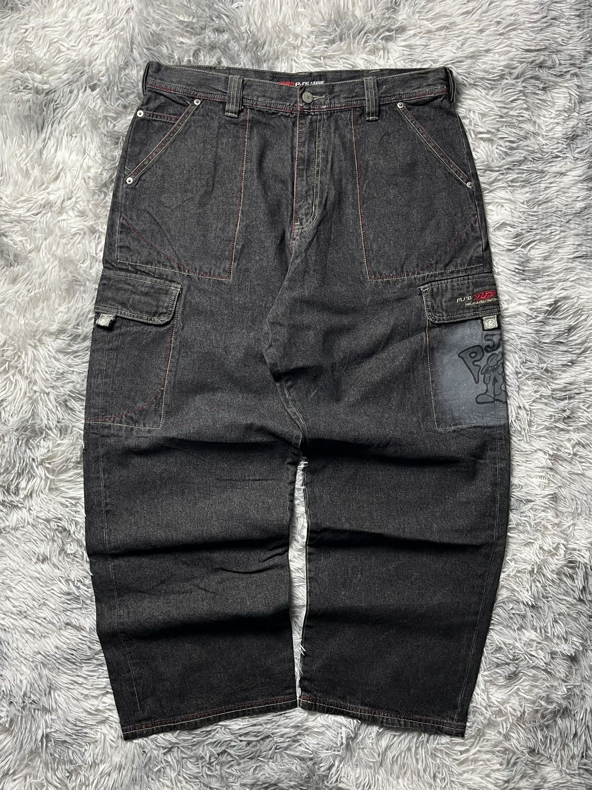 JNCO Vintage Pj’s surf cargo jeans black Size US 36 / EU 52 - 3 Thumbnail