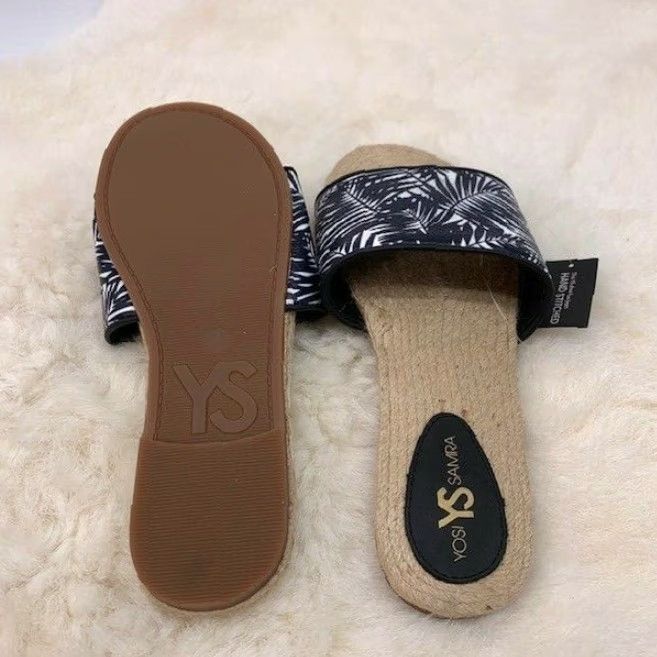 Vintage YOSI SAMRA Floral Slide Sandals Jute Flats - Women's Size 7M - Blue/White Size US 8 / IT 38 - 6 Thumbnail