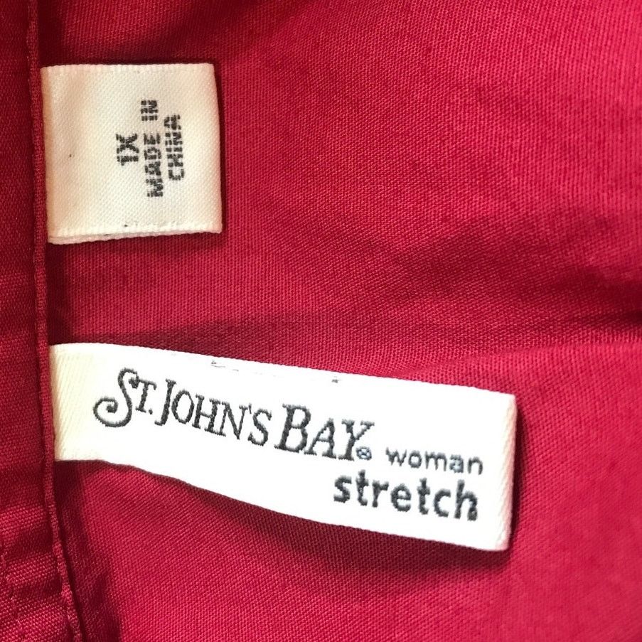 St. Johns Bay St John's Bay Collared 3/4 Sleeve Women Shirt 1X Size XL / US 12-14 / IT 48-50 - 3 Thumbnail