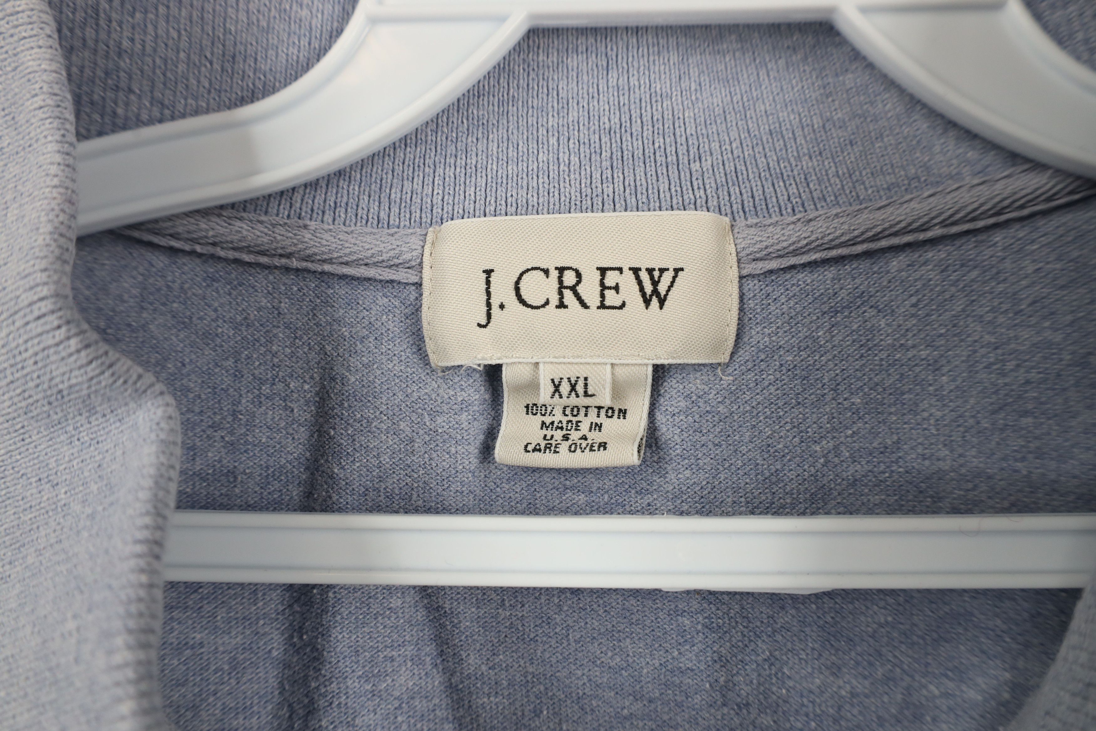 J.Crew × Vintage Vintage 90s J Crew Blank Collared Polo Shirt Blue USA Size US XXL / EU 58 / 5 - 7 Thumbnail