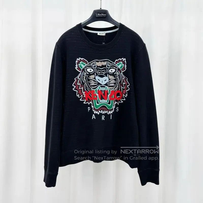 Kenzo KENZO Black Embroidered Tiger Long Sleeve Sweatshirt . Size M / US 6-8 / IT 42-44 - 1 Thumbnail
