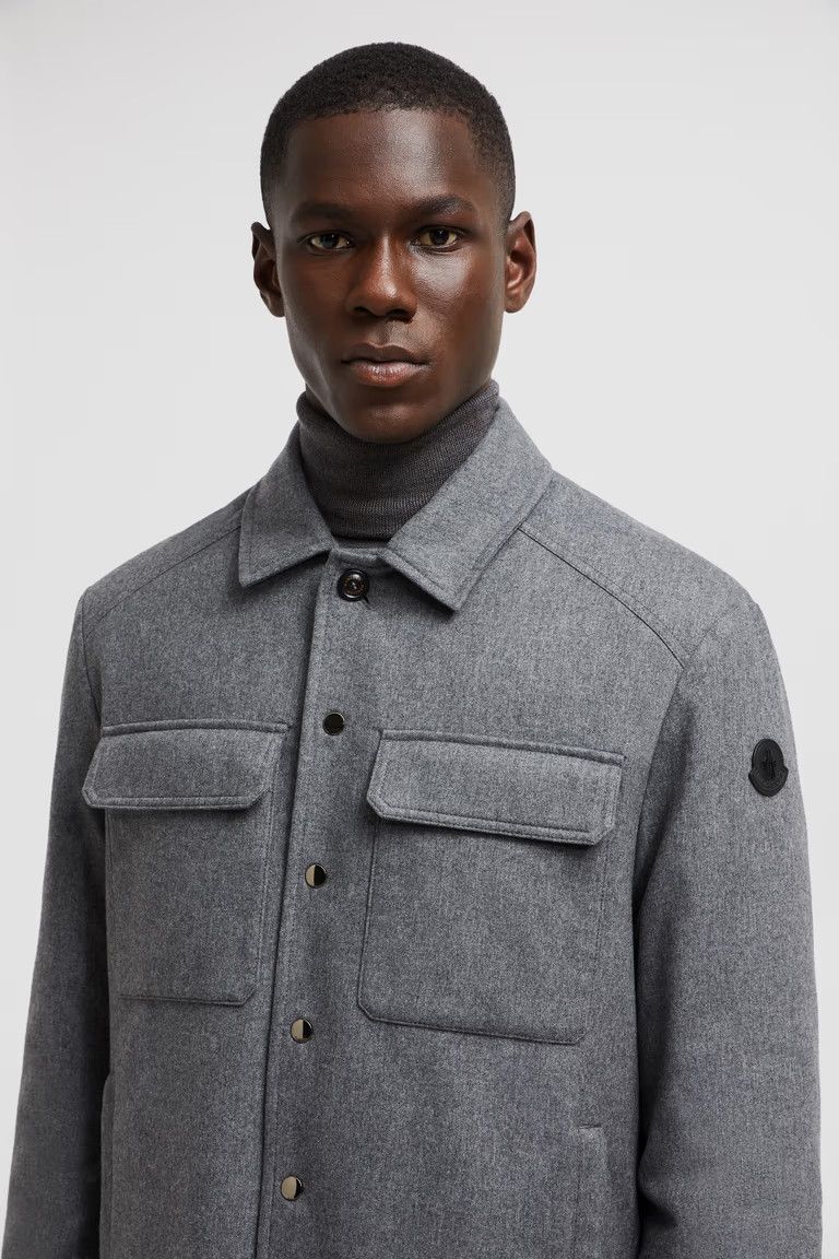 Moncler o1s22i1n1124 Cashmere Down Shirt Jacket in Grey Size US XL / EU 56 / 4 - 4 Thumbnail