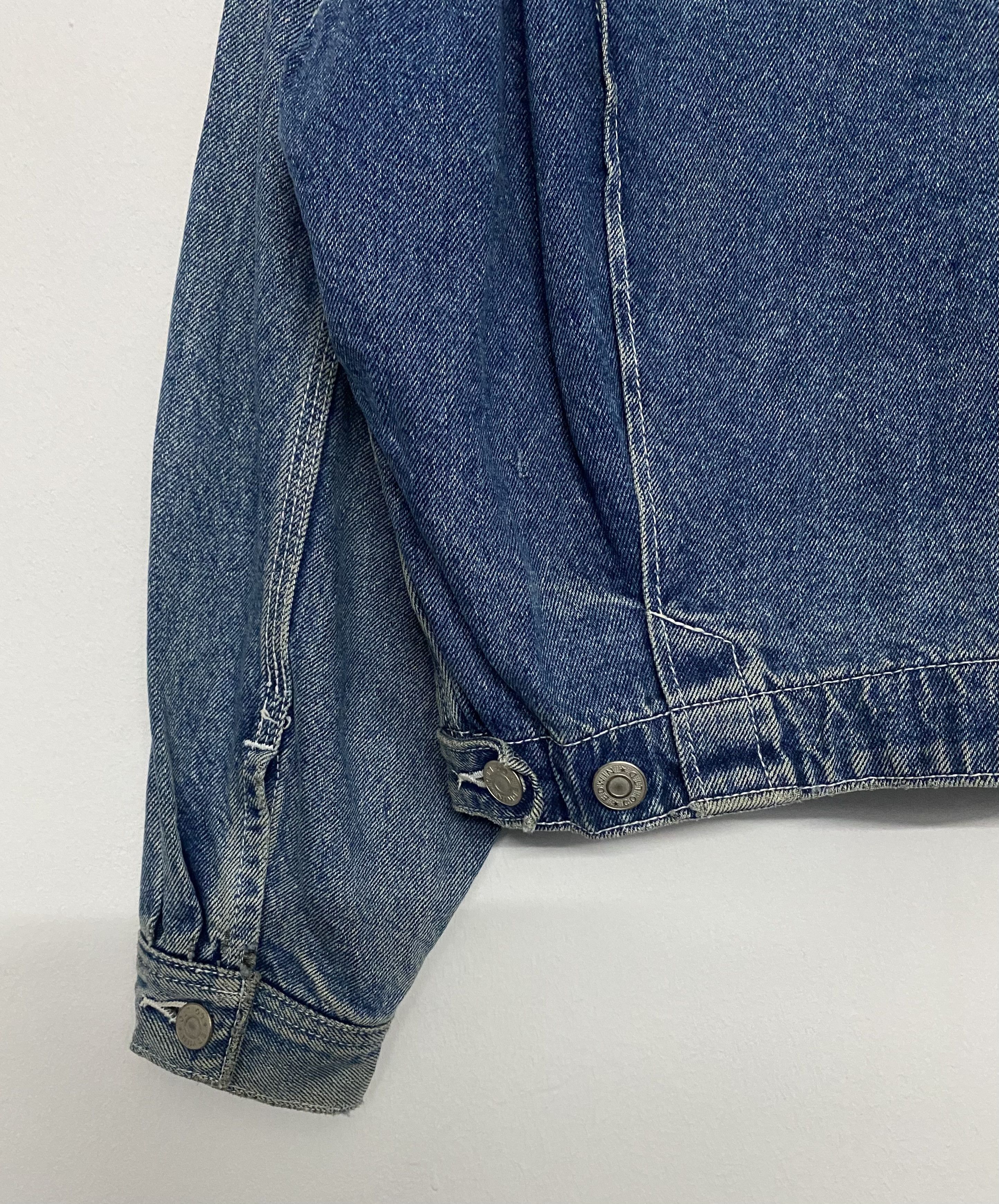 Edwin VINTAGE EDWIN Crown Embroidered Zip Denim Bomber Jacket (M) Size US M / EU 48-50 / 2 - 10 Thumbnail