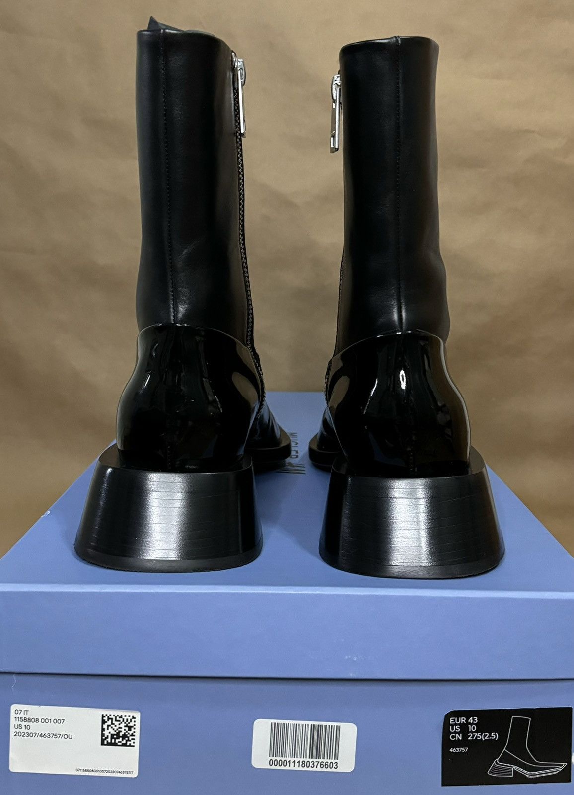 H&M × Mugler H&M X Mugler Zip Ankle Leather Boots Size US 10 / EU 43 - 3 Thumbnail