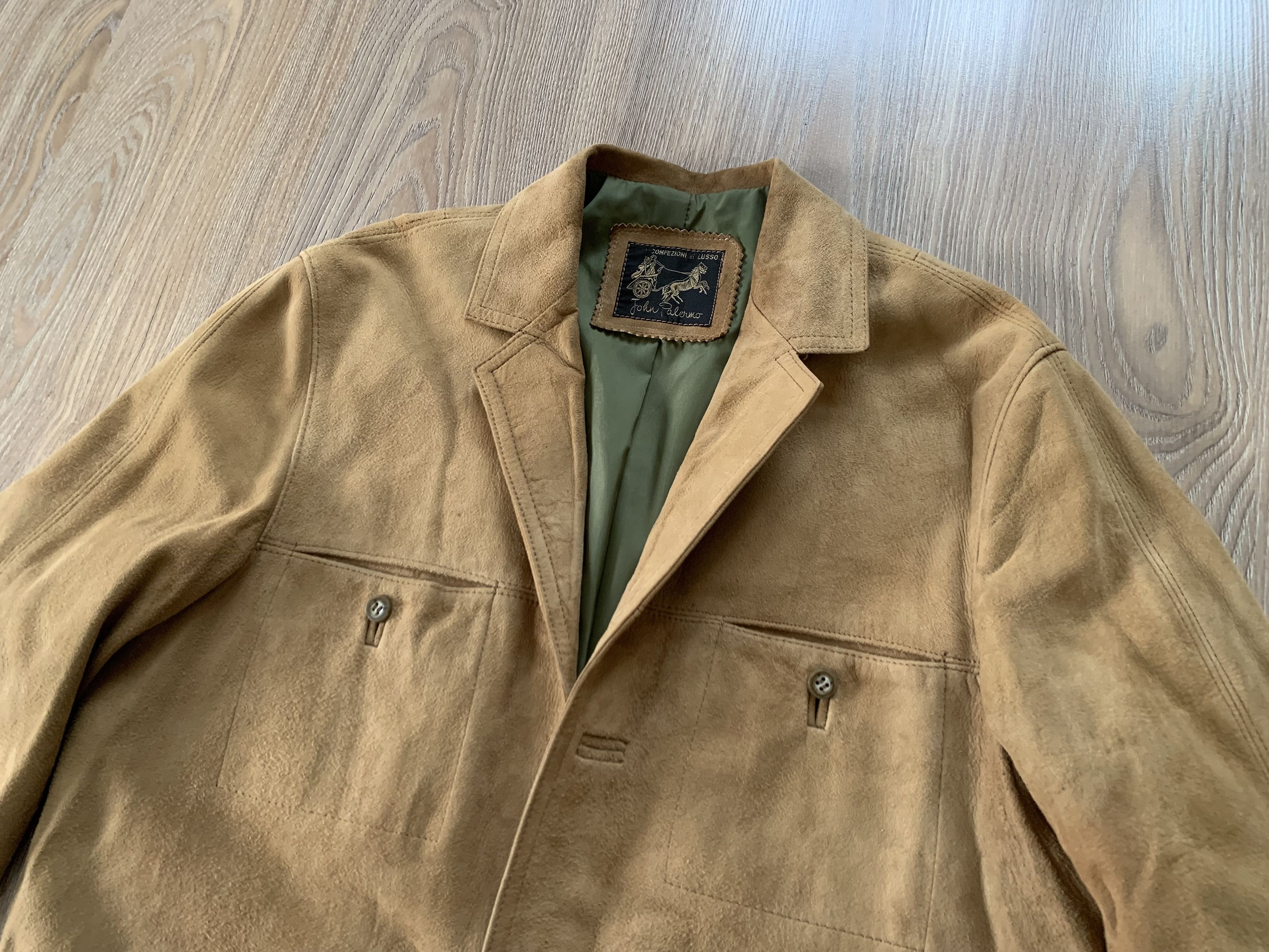 Vintage Rare Vintage John Palermo Suede Leather Jacket Size US L / EU 52-54 / 3 - 5 Thumbnail