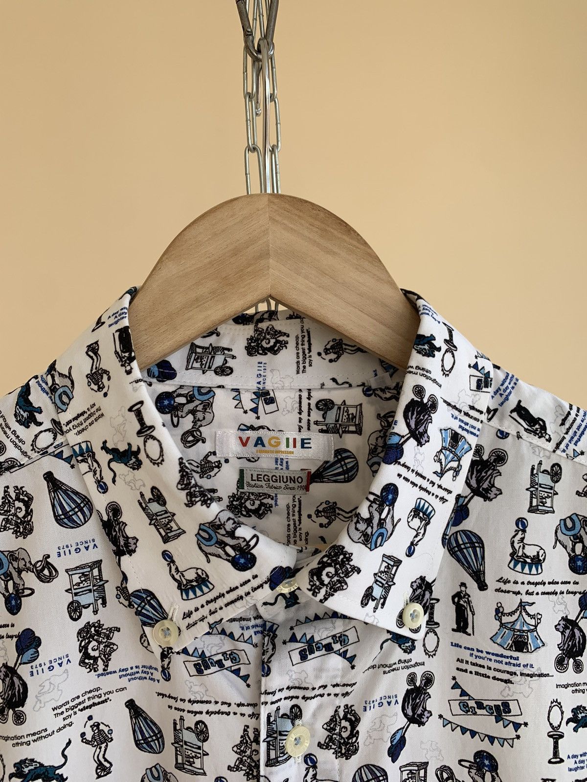 Japanese Brand Vagiie Circus Print Long Sleeve Shirt by Leggiuno Size 50 Size US M / EU 48-50 / 2 - 5 Thumbnail