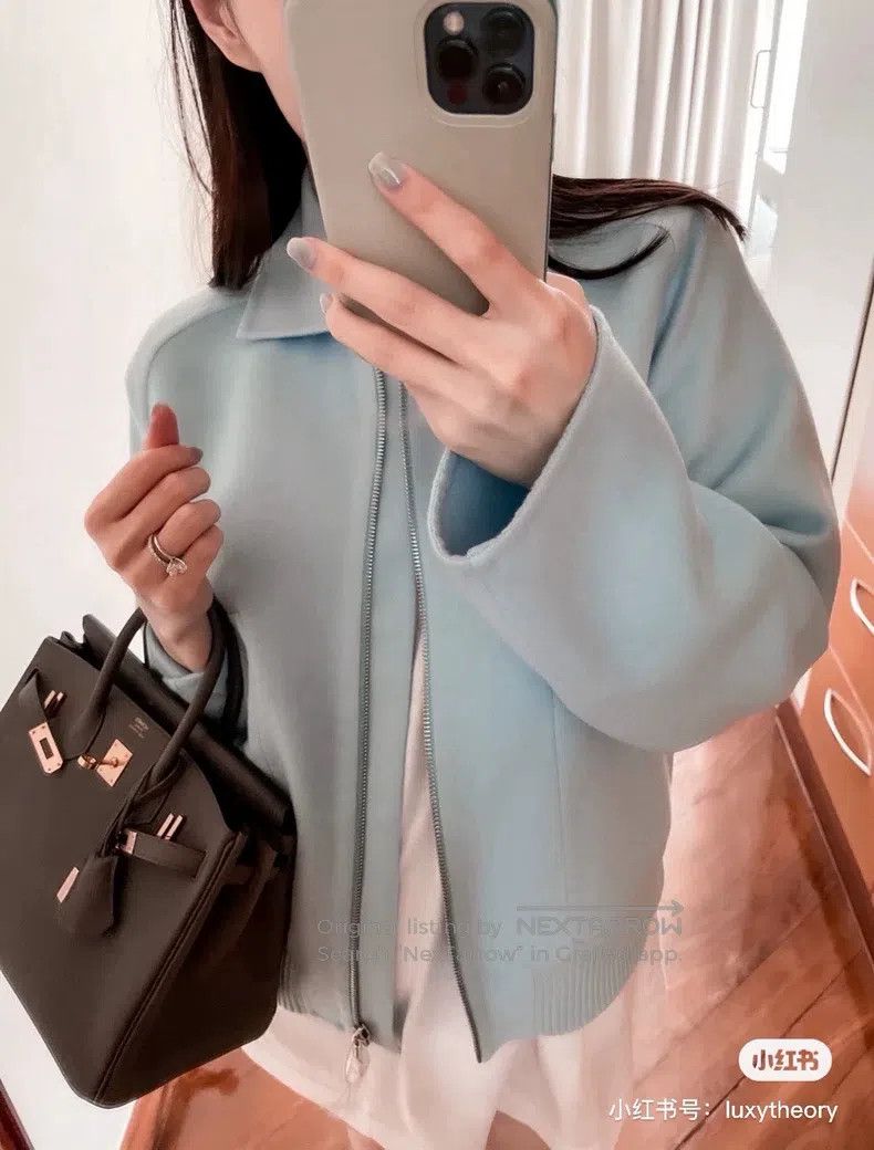 Hermes Hermes Spring/Summer Show Model Light Blue Wool Tweed Jack Size XXS / US 00 / IT 34 - 9 Thumbnail