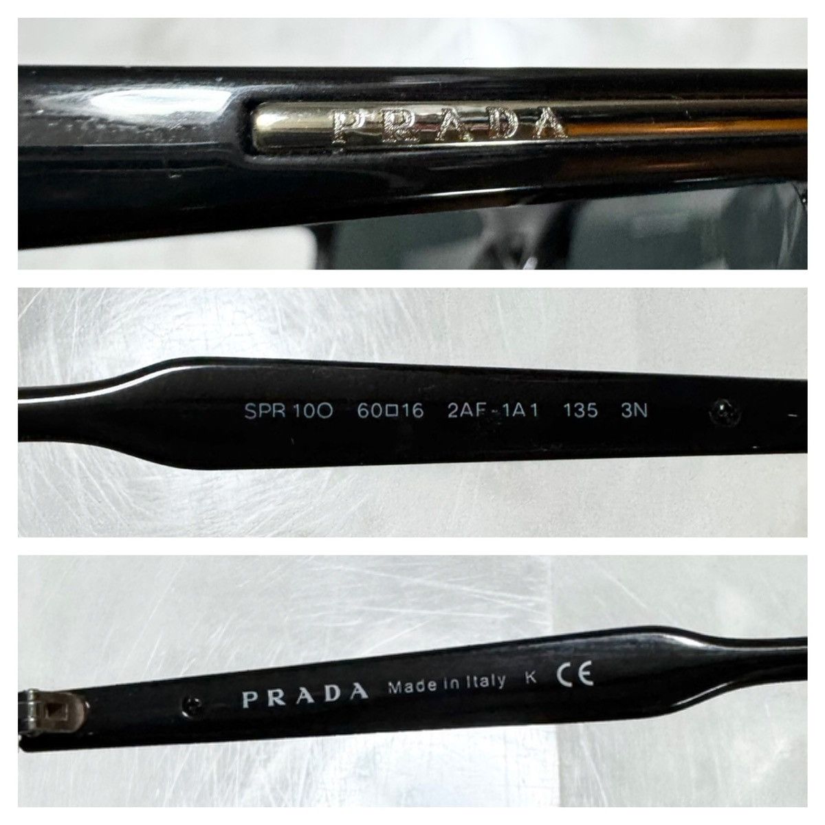 Prada Authentic Prada Side Logo Sunglasses, Black/Silver Size ONE SIZE - 4 Thumbnail