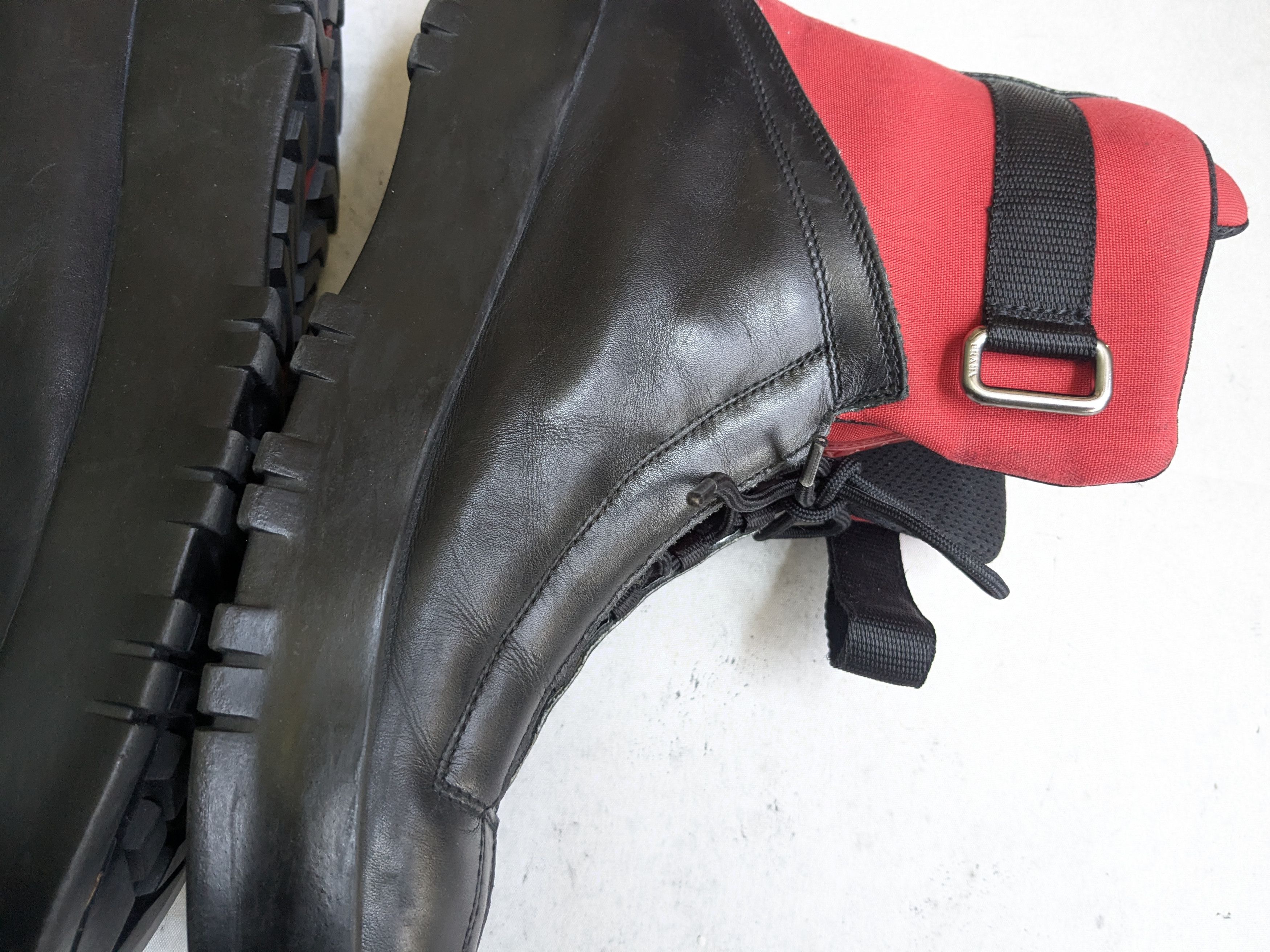 Prada Prada Boots Black Red 10 High Tops Leather Y2K Size US 10 / EU 43 - 11 Thumbnail