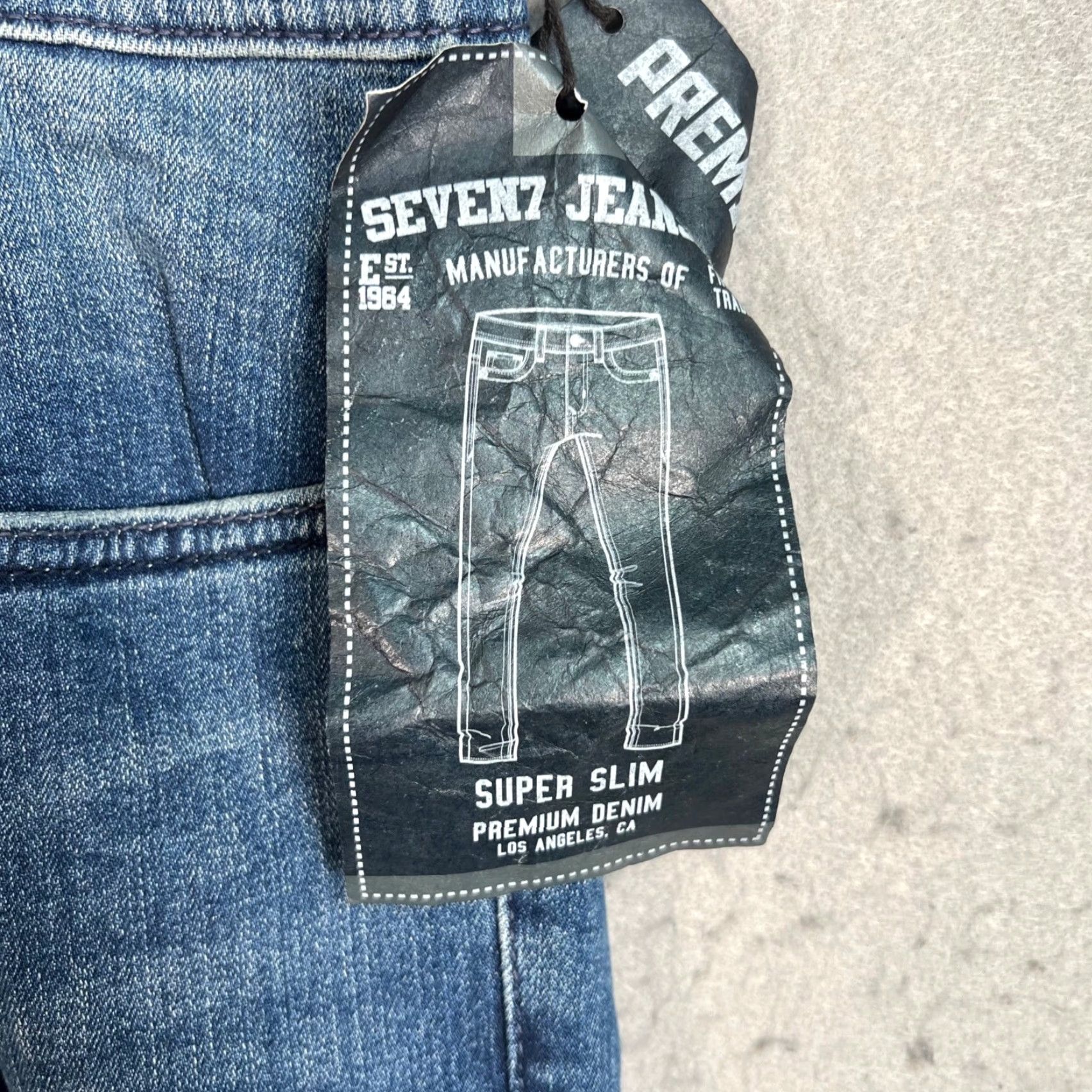 Vintage Seven7 Jeans Mens Size 34 Slim Denim Blue Stretch Tapered 5-Pocket Design Regular Inseam 33 Vintage No Size US 34 / EU 50 - 6 Thumbnail