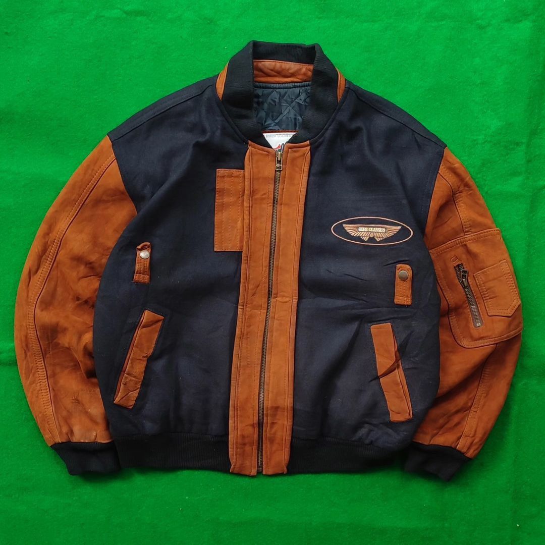 Genuine Leather × Vintage Bonzo Leather Australian made Varsity Jacket Size US XL / EU 56 / 4 - 1 Thumbnail