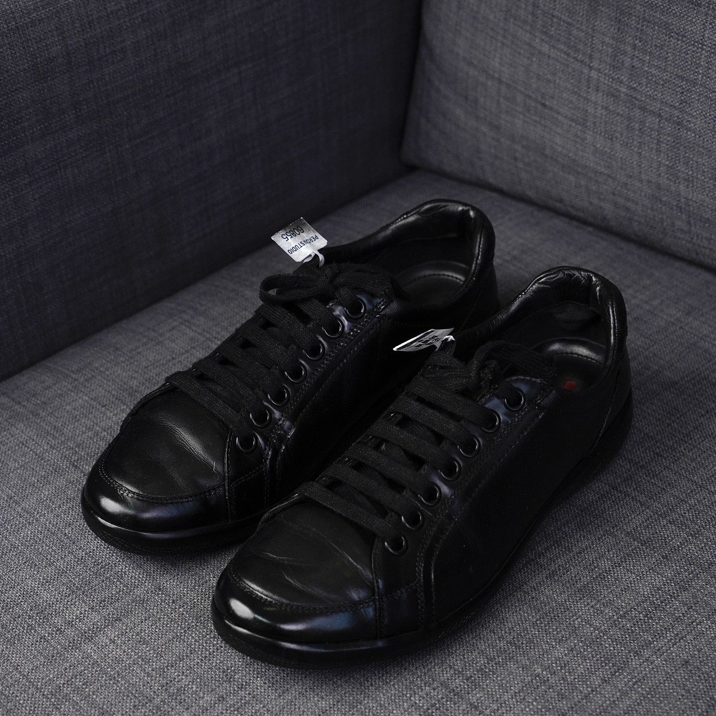 Prada Prada Leather Low-Top Sneakers Black US 7 Size US 7 / EU 40 - 1 Thumbnail