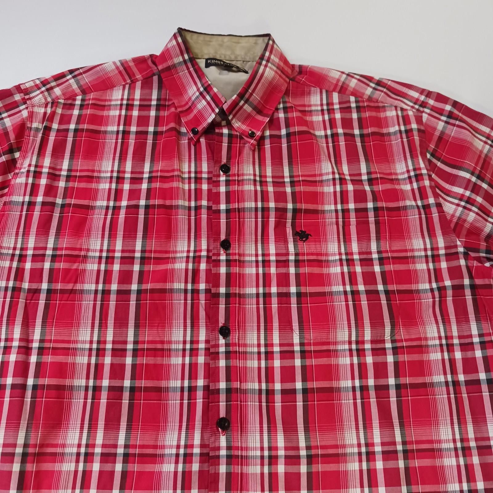 Other Kings Club Sportswear Men's Red Plaid Short Sleeve Shirt L Size US L / EU 52-54 / 3 - 11 Thumbnail
