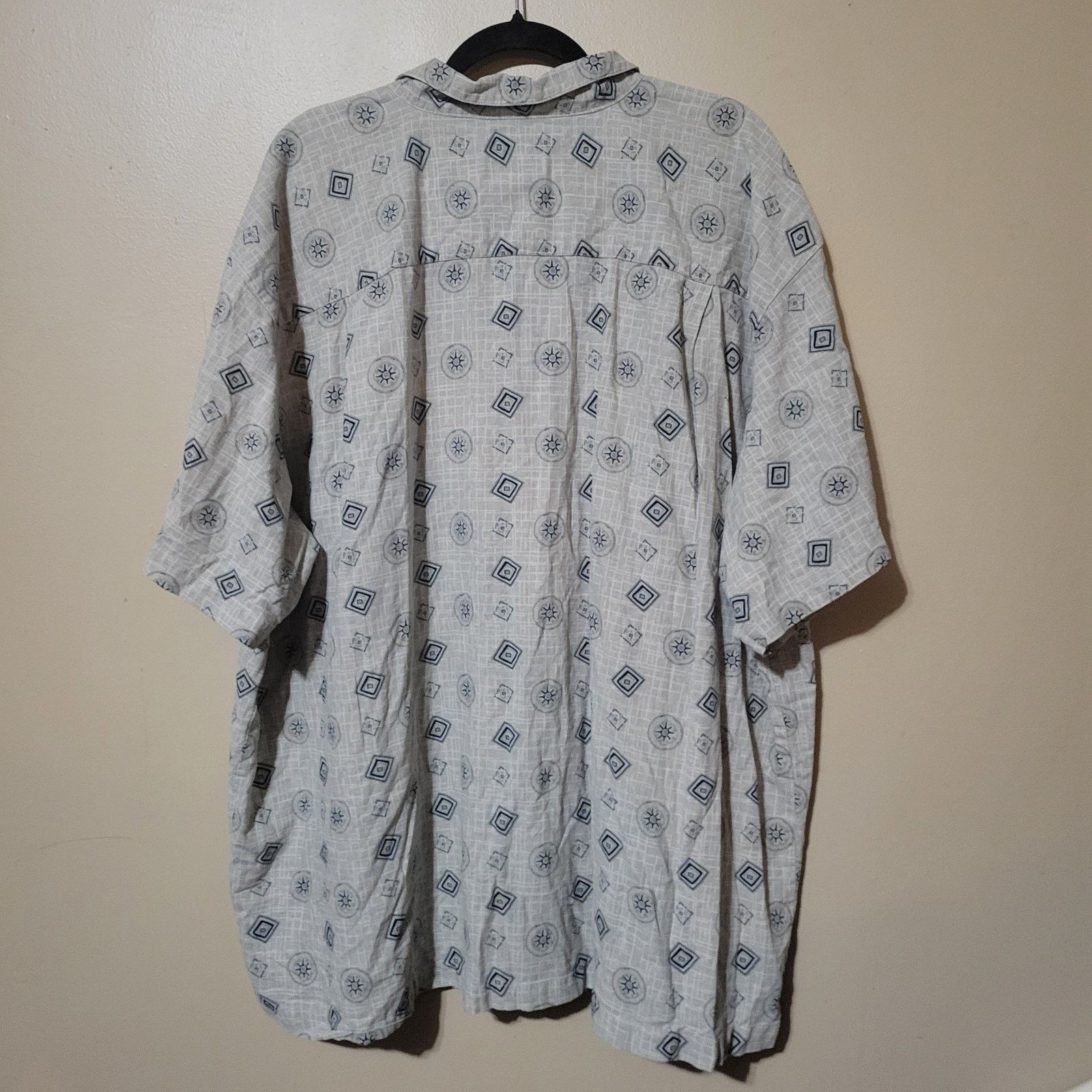 & Other Stories Island Shares Shirt Mens 4x Gray Pattern Button Up 100% Silk Size US XXL / EU 58 / 5 - 8 Thumbnail