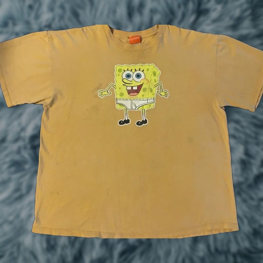 Nickelodeon VINTAGE SpongeBob Shirt XL Yellow 90s Distressed Promo Graphic Tee Mens Cartoon Nickelodeon Grunge Patrick Rugrats Hey Arnold Rockos Modern Life Size US XL / EU 56 / 4 - 1 Thumbnail