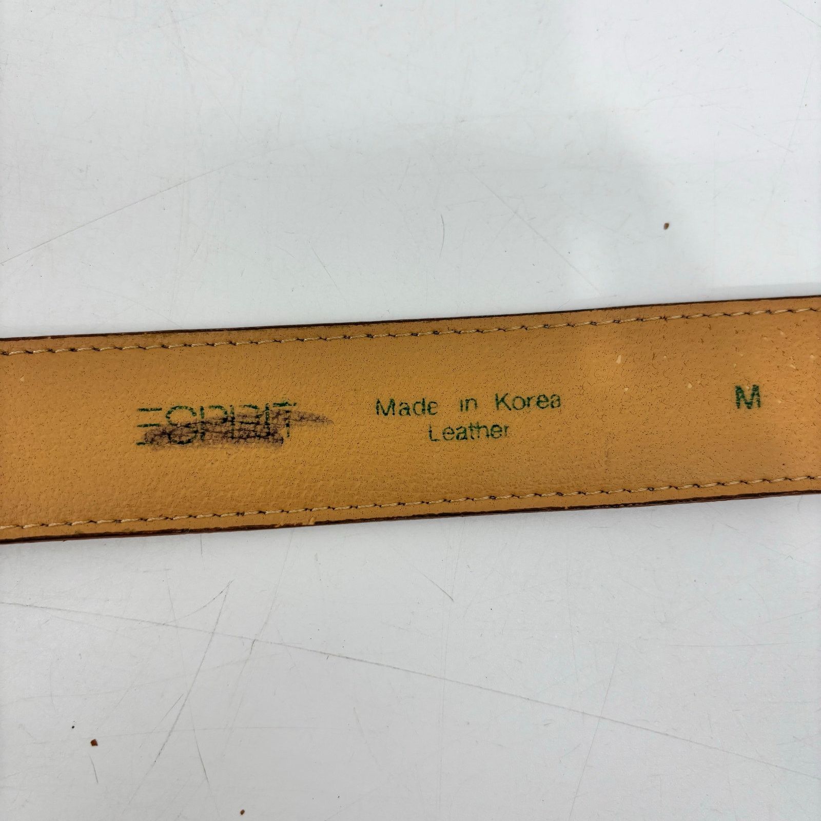 Esprit Esprit 90s Womens Size M Belt Leather Brown Glam Loop Fold Size ONE SIZE - 2 Thumbnail