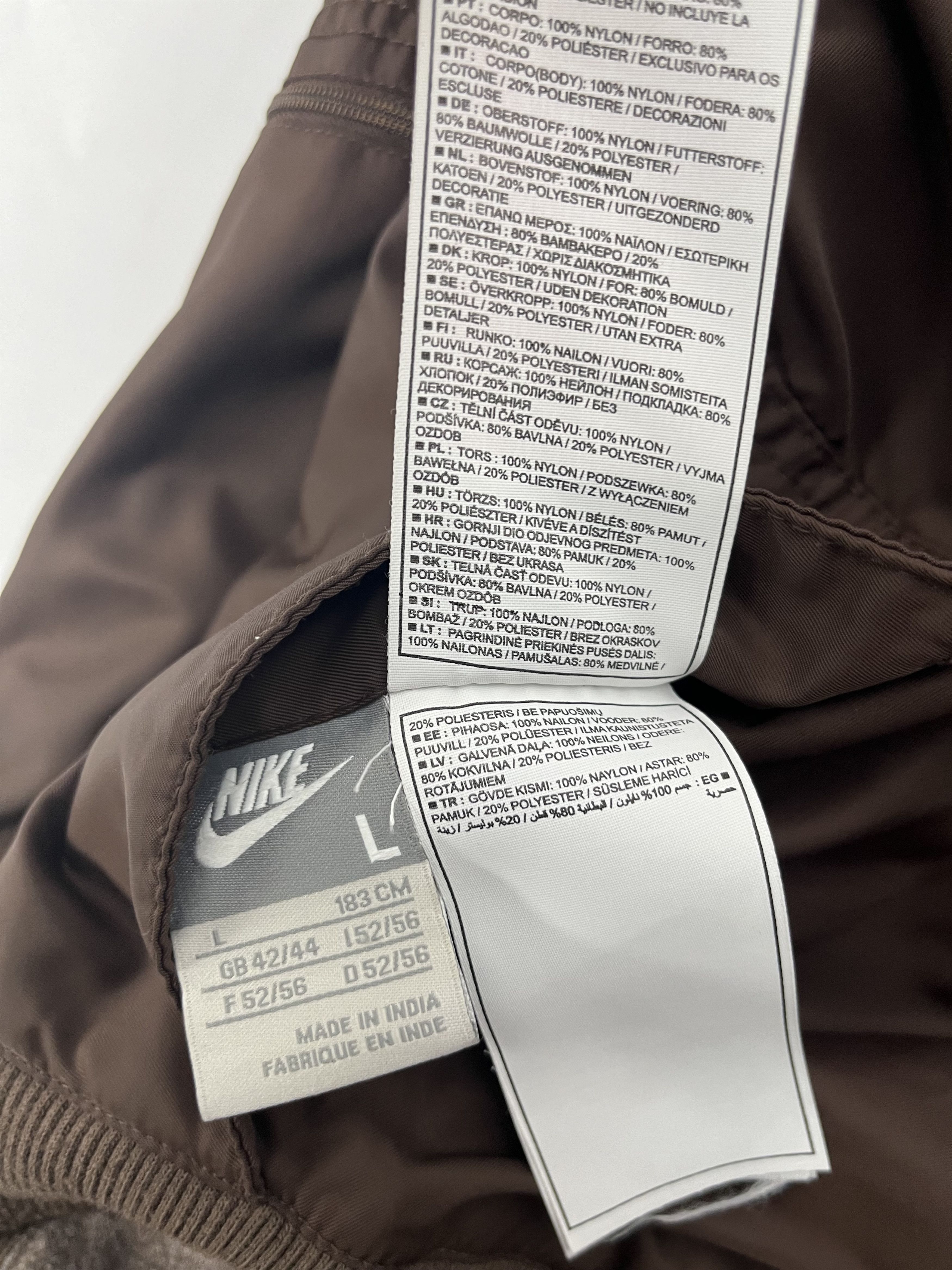 Nike Nike Brown Vintage Bomber Jacket Y2K Grunge Hip Hop Size US L / EU 52-54 / 3 - 3 Thumbnail