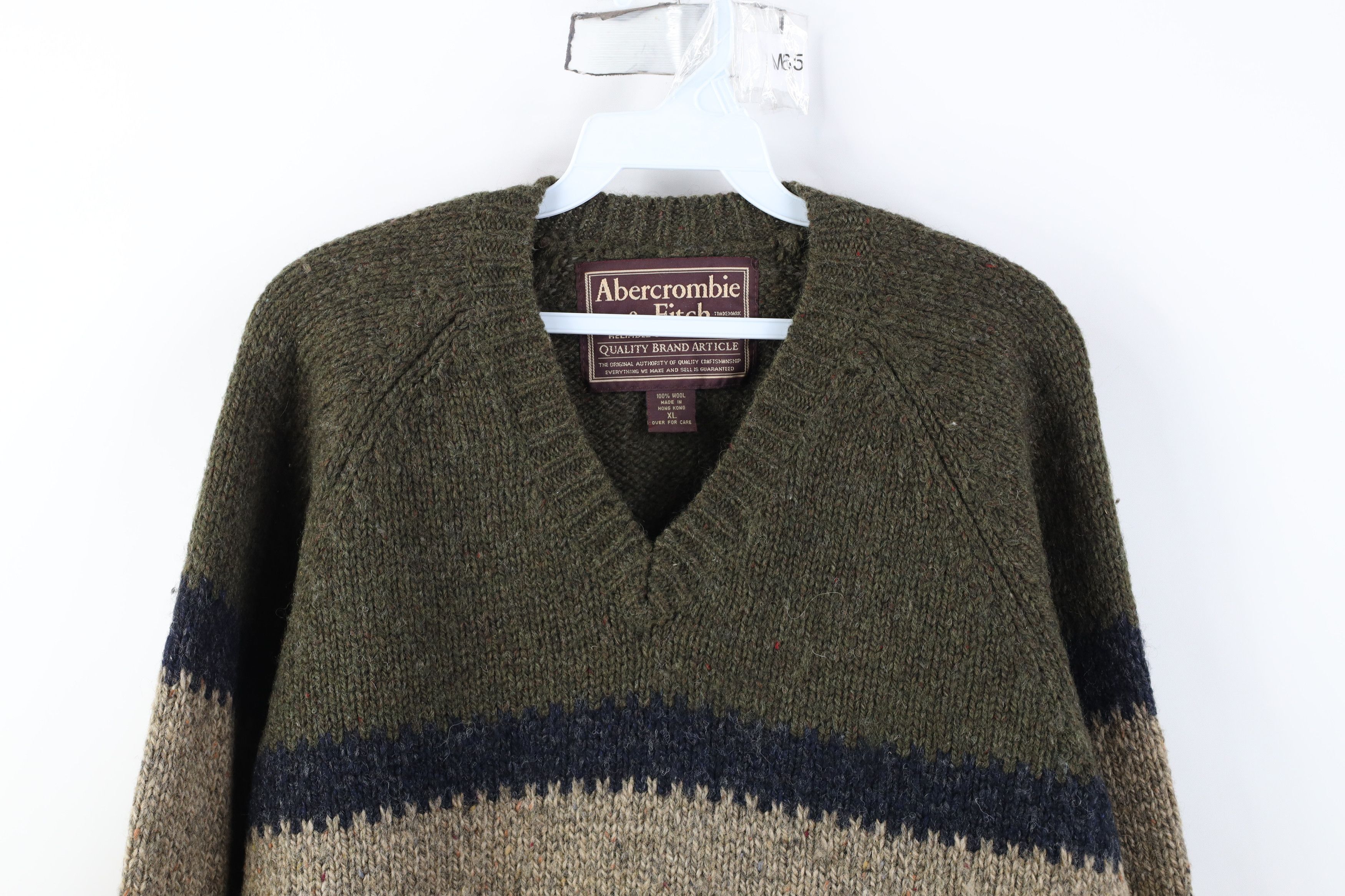 Abercrombie & Fitch Vintage 90s Abercrombie & Fitch V-Neck Sweater Earth Tone Size US XL / EU 56 / 4 - 2 Thumbnail