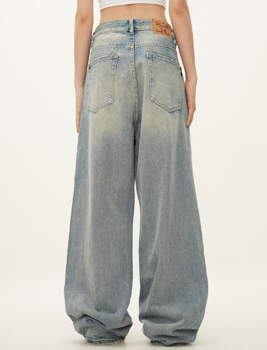 Japanese Brand × Jean Men's retro washed distressed straight loose cleanfit jeans Size US 32 / EU 48 - 5 Thumbnail
