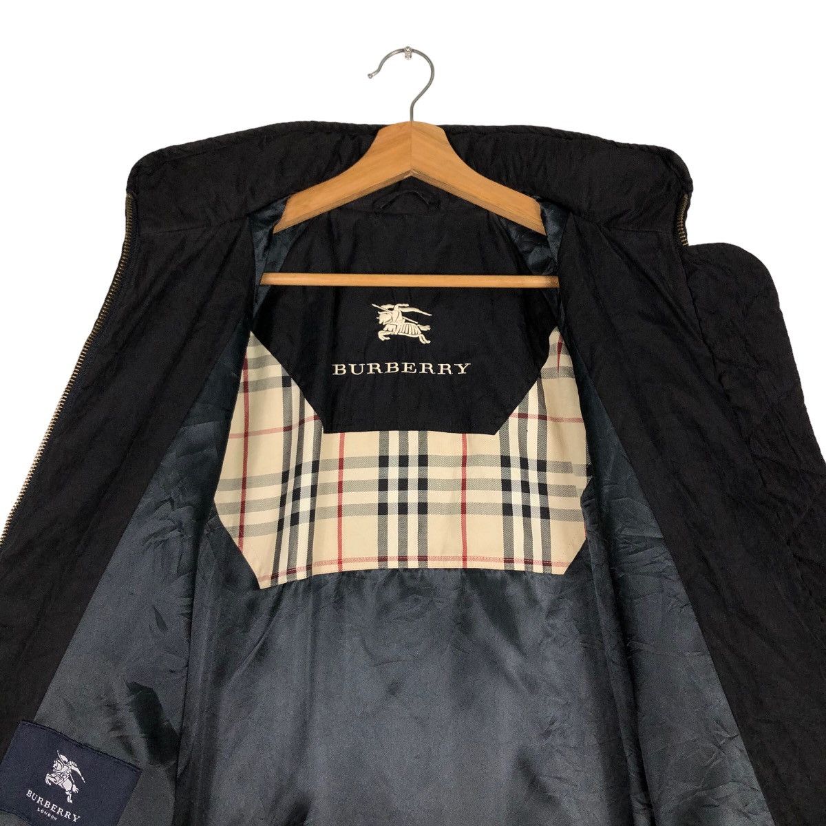 Burberry 🔥Vintage Long Jacket Rich Black Nova Check Burberry London Size US M / EU 48-50 / 2 - 12 Thumbnail