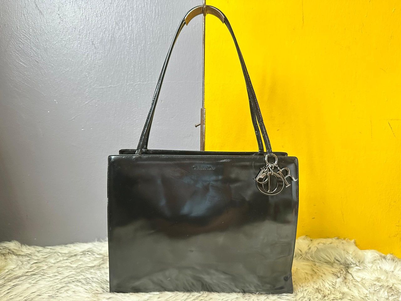 Dior Authentic Christian Dior Lady Dior Patent Leather Tote Bag Size ONE SIZE - 3 Thumbnail