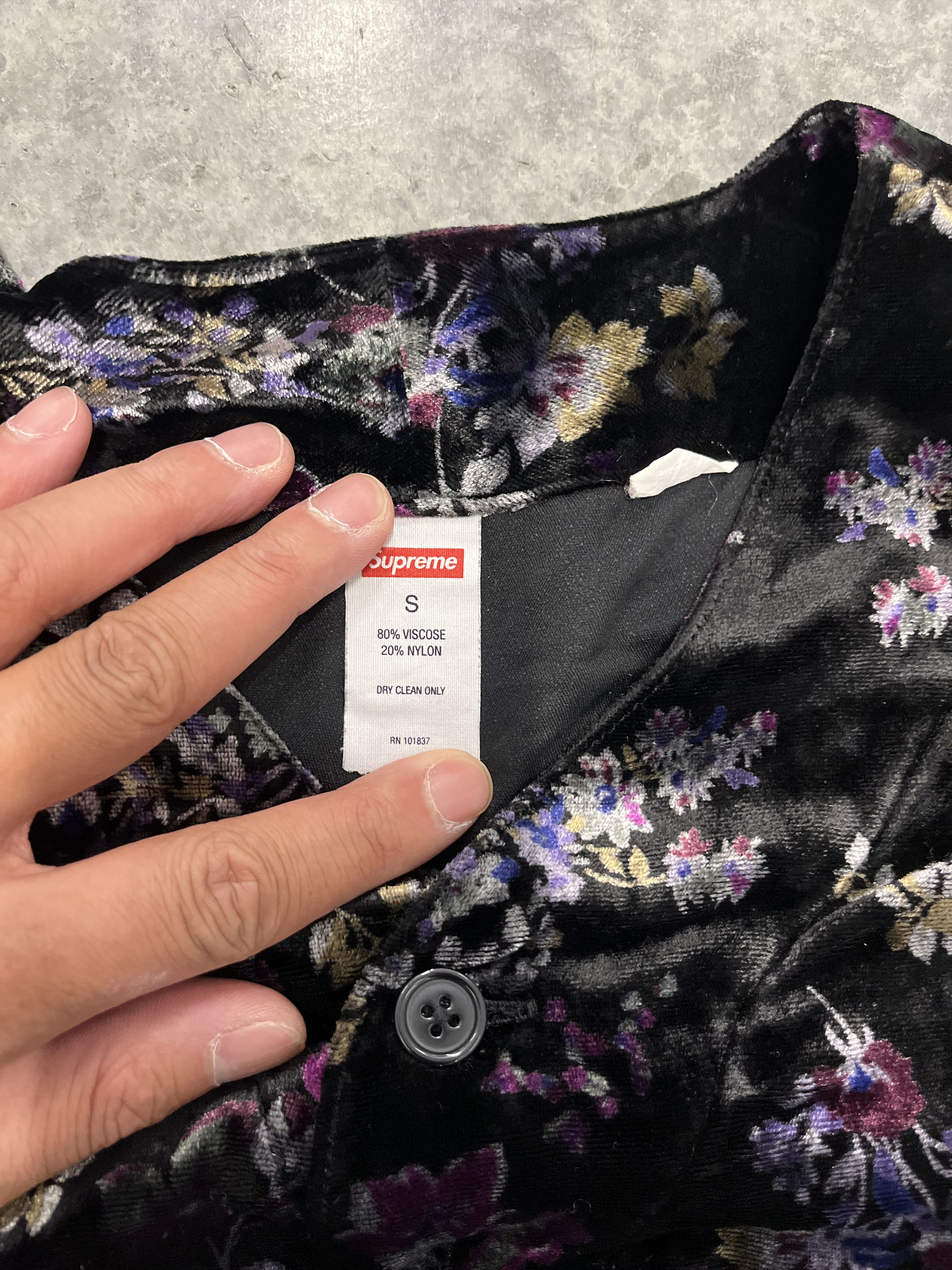Supreme Supreme Floral Baseball Jersey Velour S Size US S / EU 44-46 / 1 - 4 Thumbnail